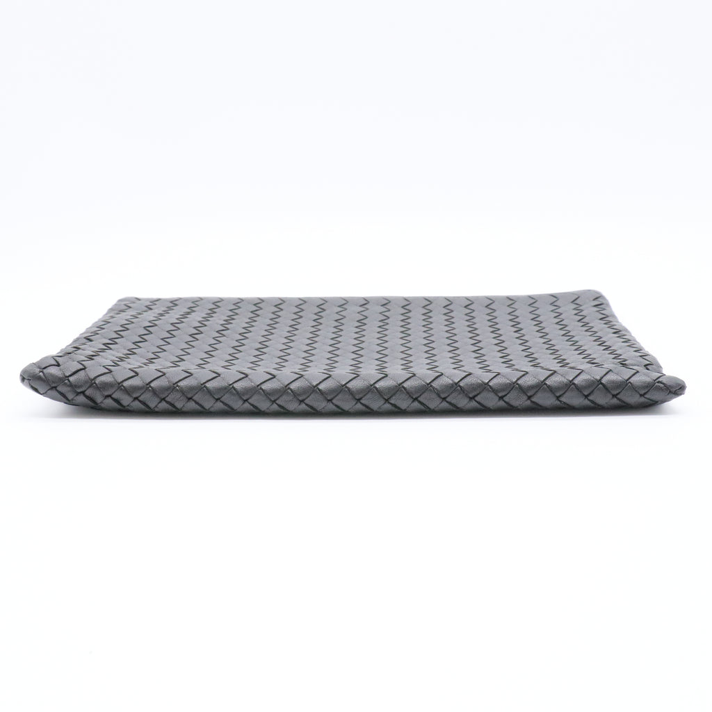 Nappa Intrecciato Zip Pouch Black Gisel