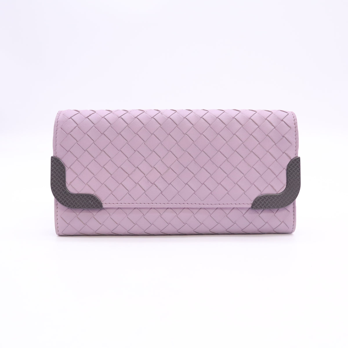 Intrecciato Nappa Continental Flap Wallet with Metal Corner Trim W23334