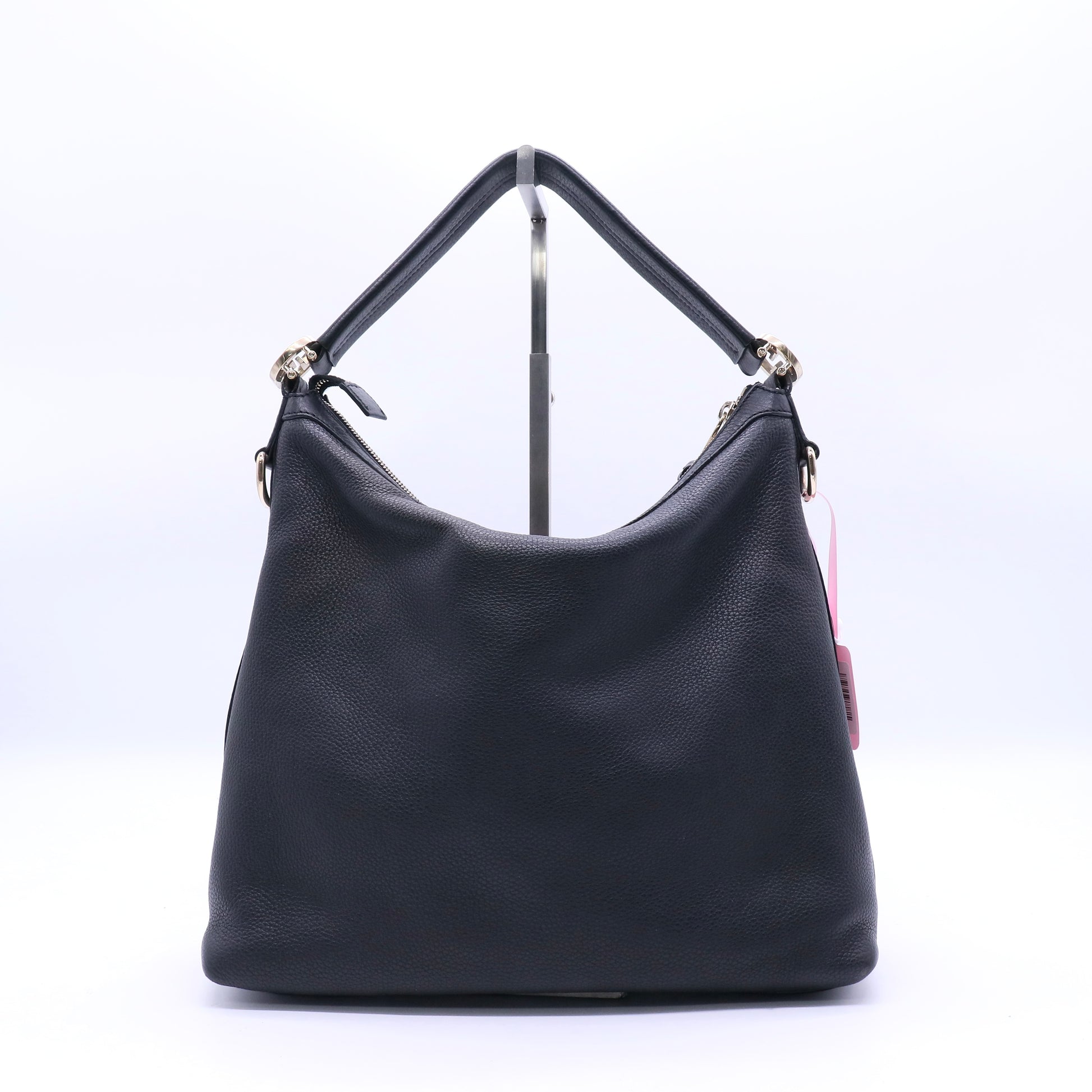 Black Leather Interlocking G Hobo Twins LDJ3304