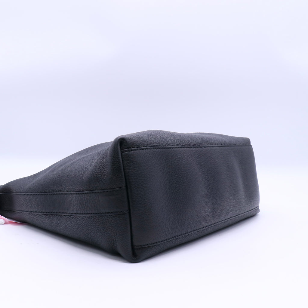 Black Leather Interlocking G Hobo Twins LDJ3304