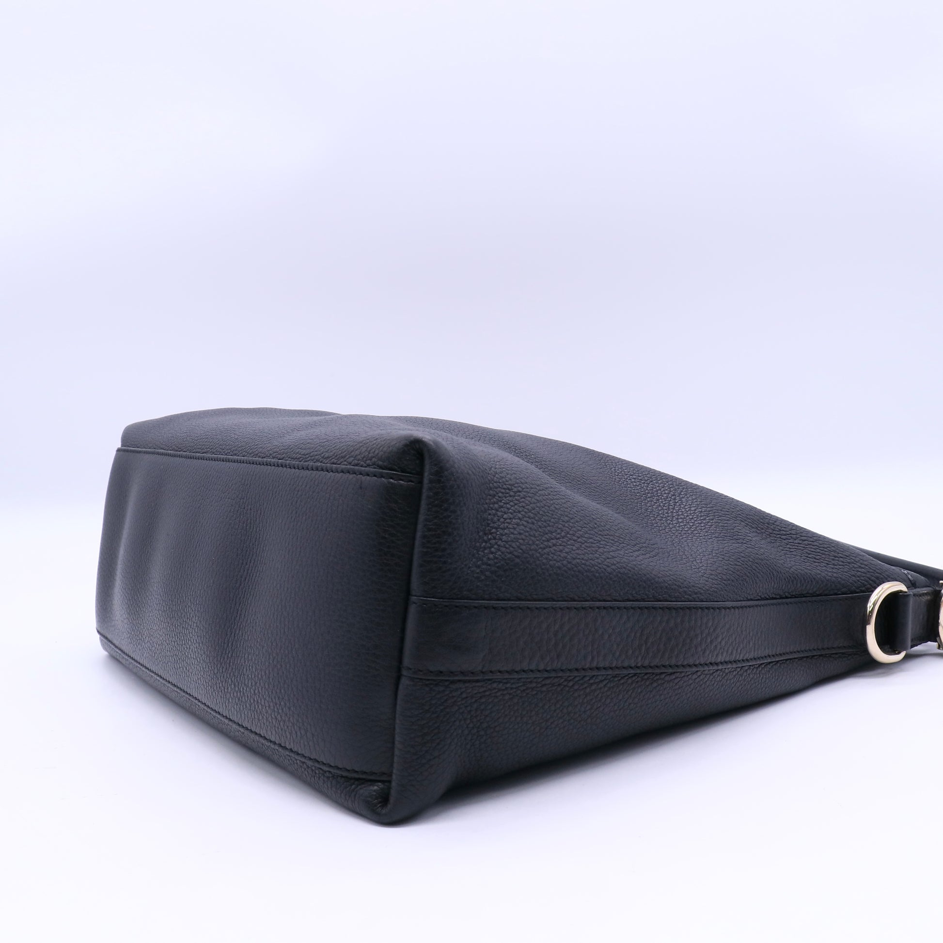 Black Leather Interlocking G Hobo Twins LDJ3304