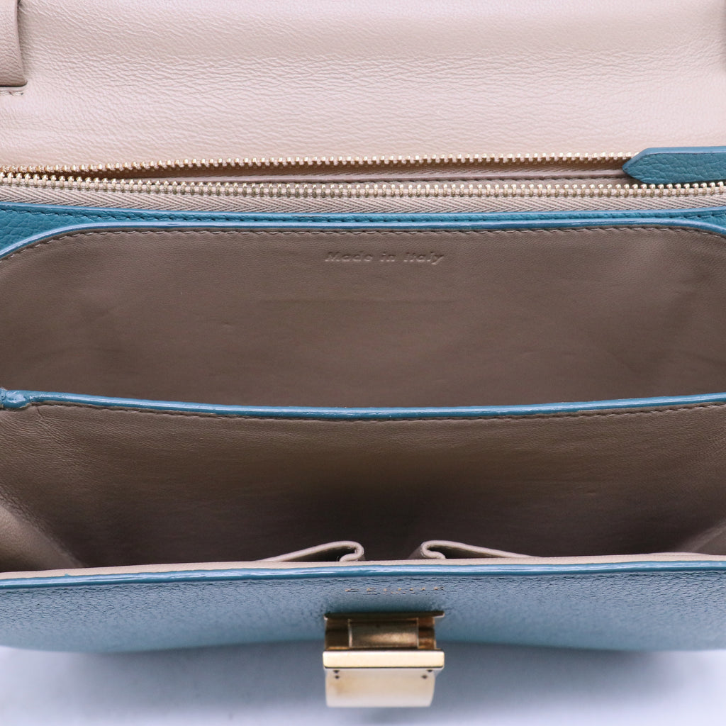 Goatskin Medium Classic Box Flap Bag Antarctic B20758