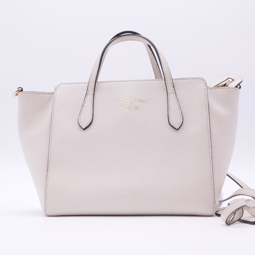 White Mini Swing Satchel twins