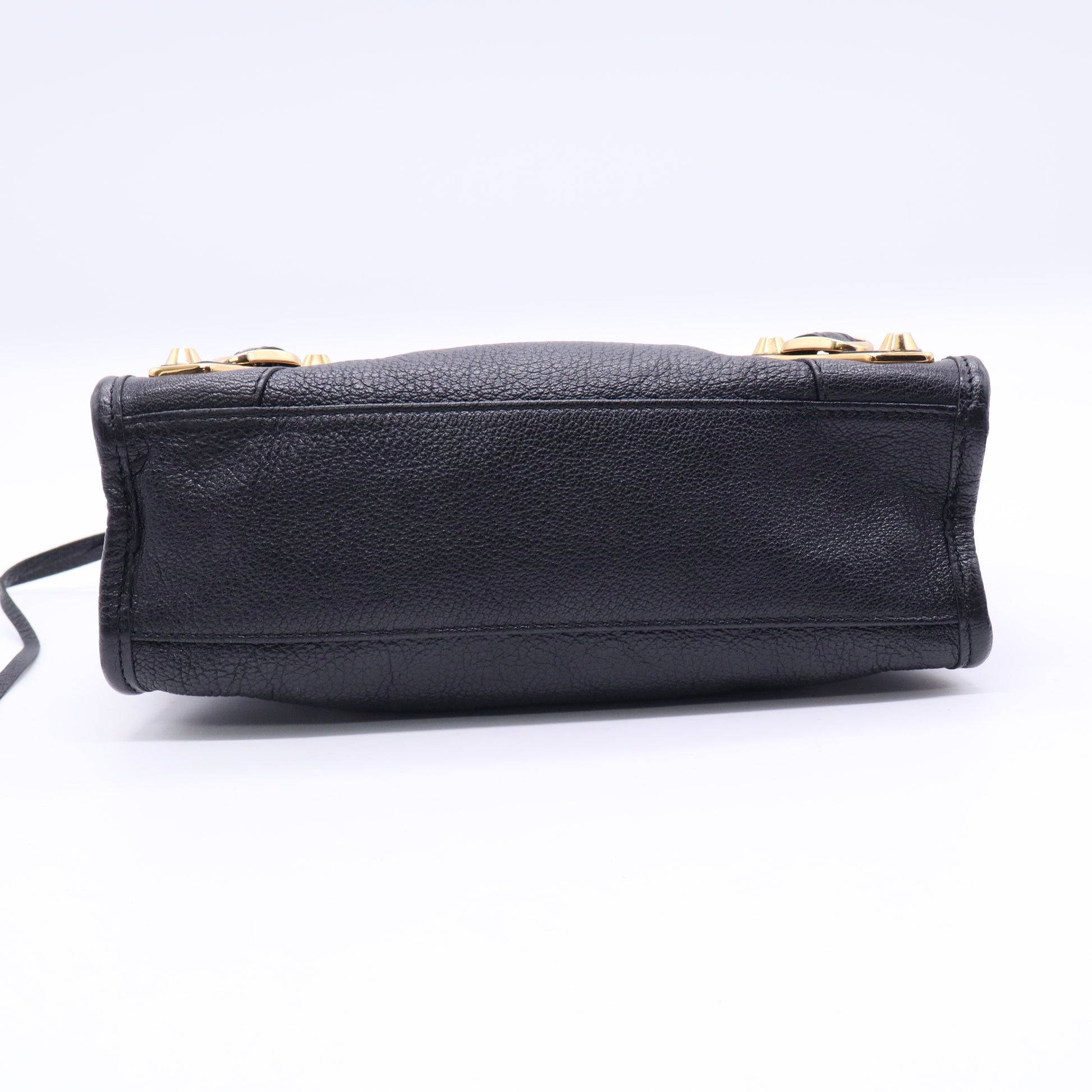 Black Leather Mini Metallic Edge Classic City Bag Twins LDJ3292