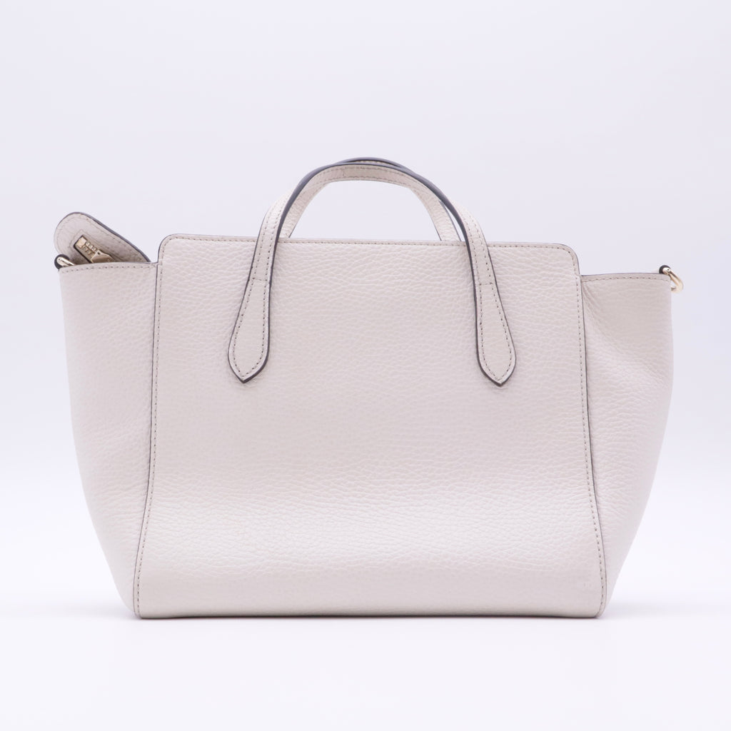 White Mini Swing Satchel twins