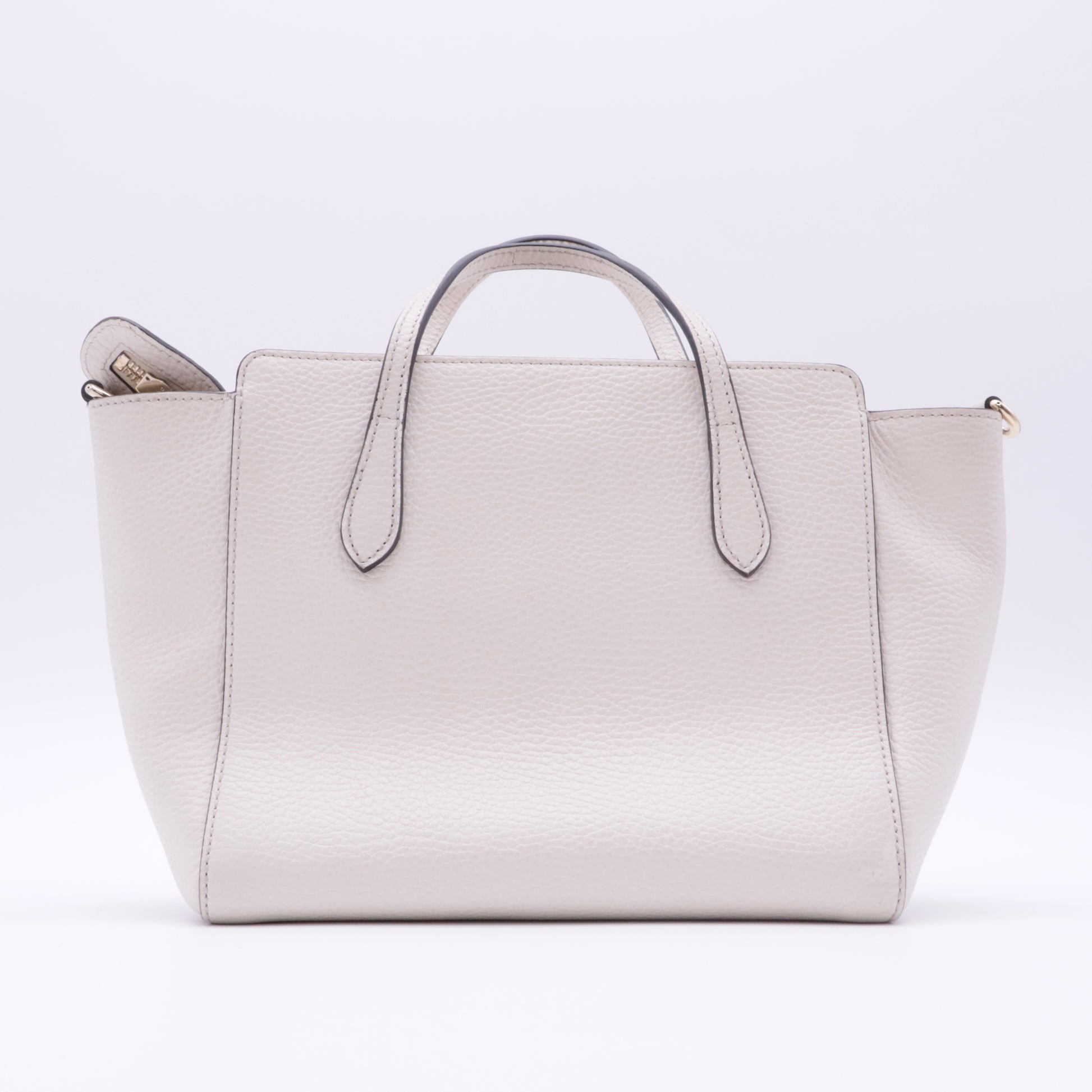 White Mini Swing Satchel twins