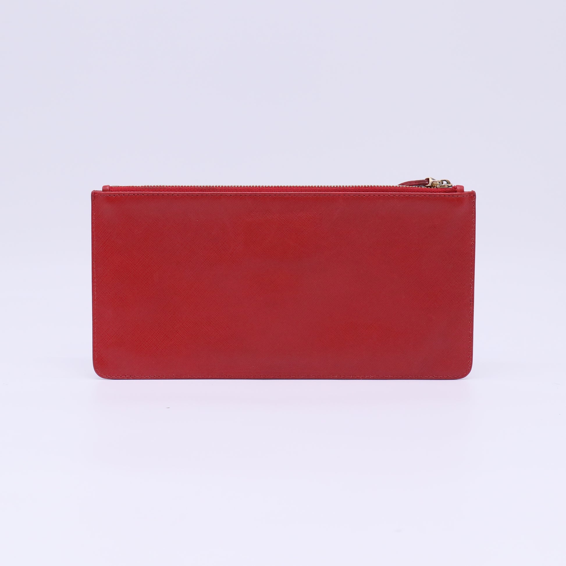 Salvatore Ferragamo Gancini Saffiano Leather Wristlet Pouch W22096