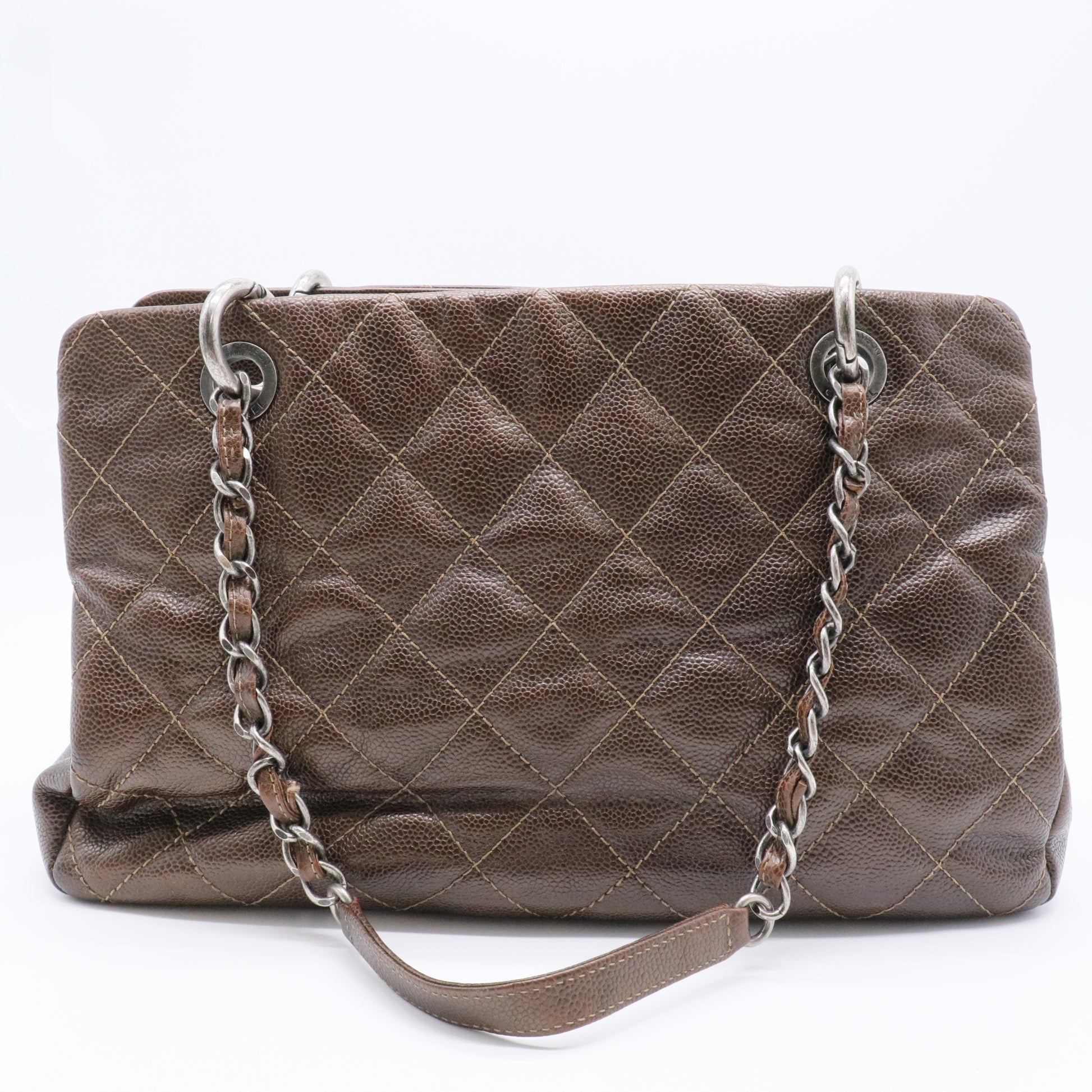 Chic Shopping Tote Quilted Caviar Small