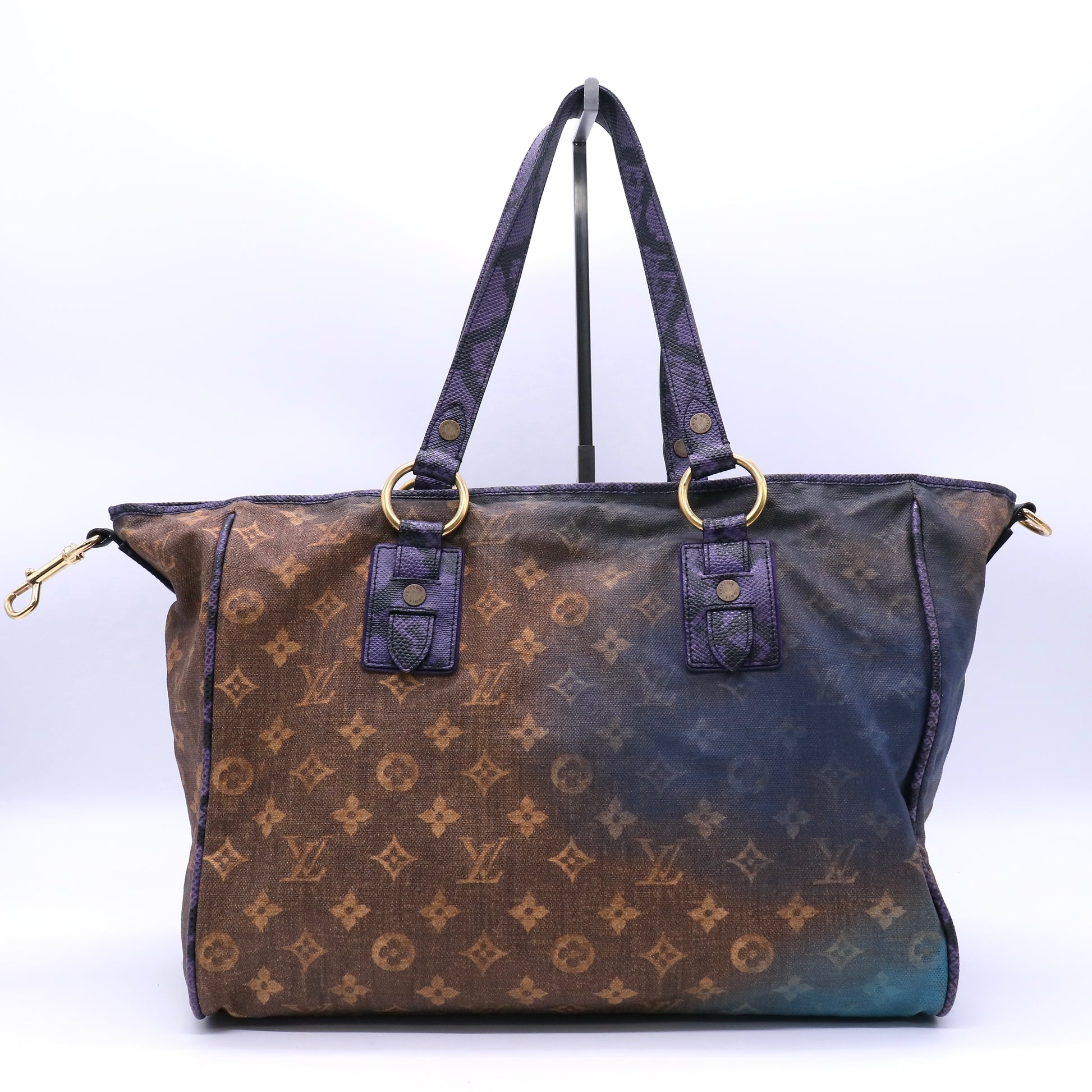 Louis Vuitton Limited Edition Richard Prince Mixed Blue Monogram Heartbreak Jokes Tote Bag Twins B20839