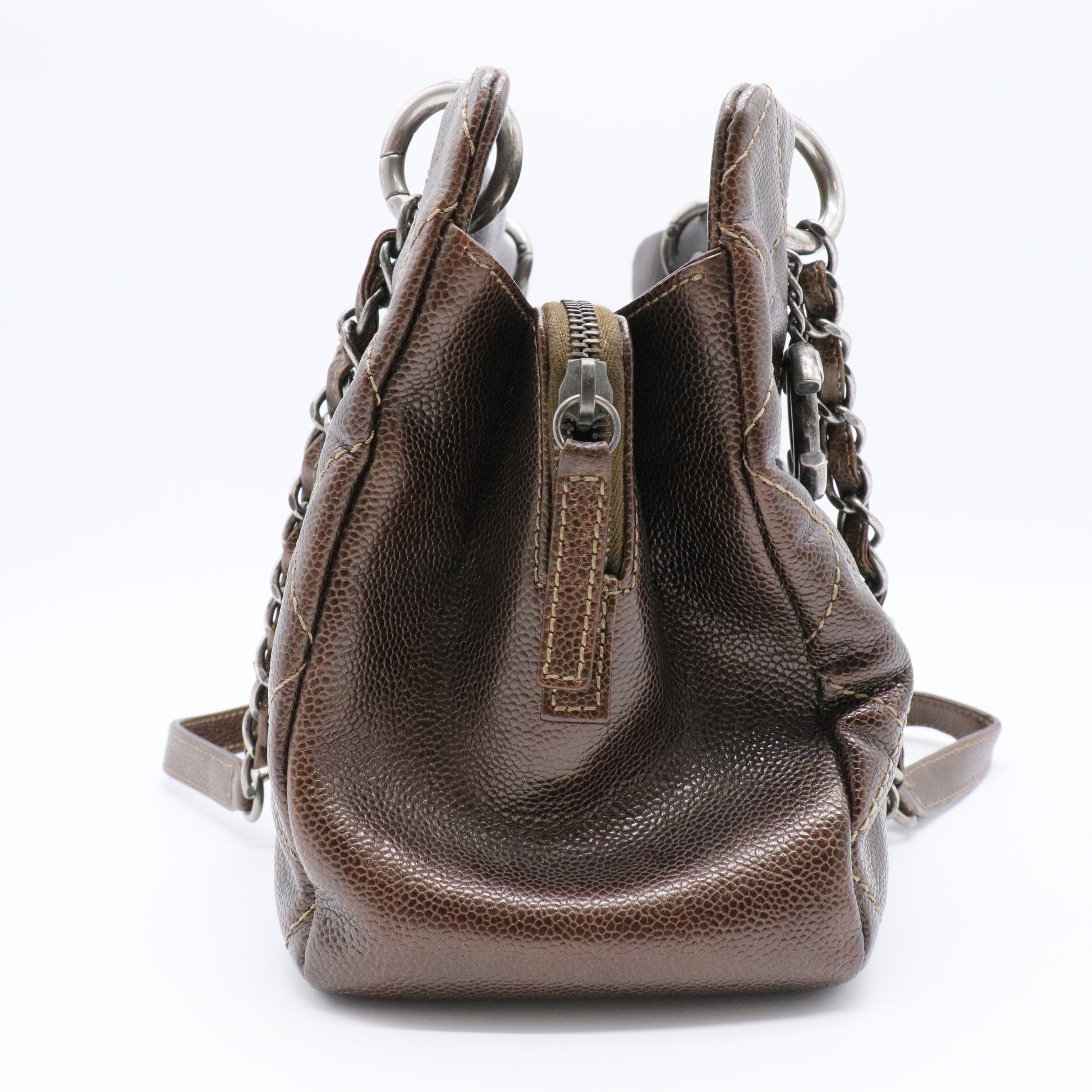 Chic Shopping Tote Quilted Caviar Small