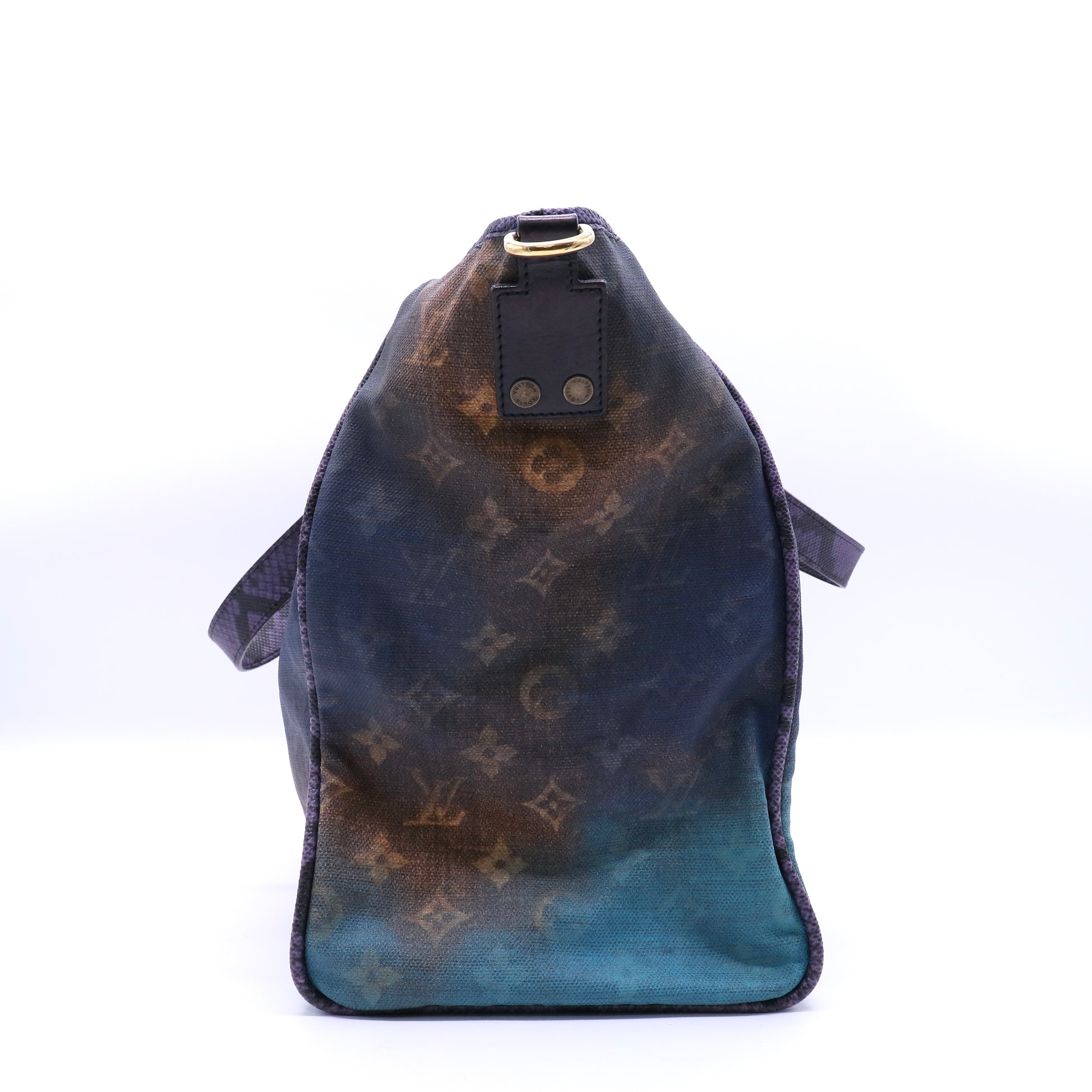 Louis Vuitton Limited Edition Richard Prince Mixed Blue Monogram Heartbreak Jokes Tote Bag Twins B20839