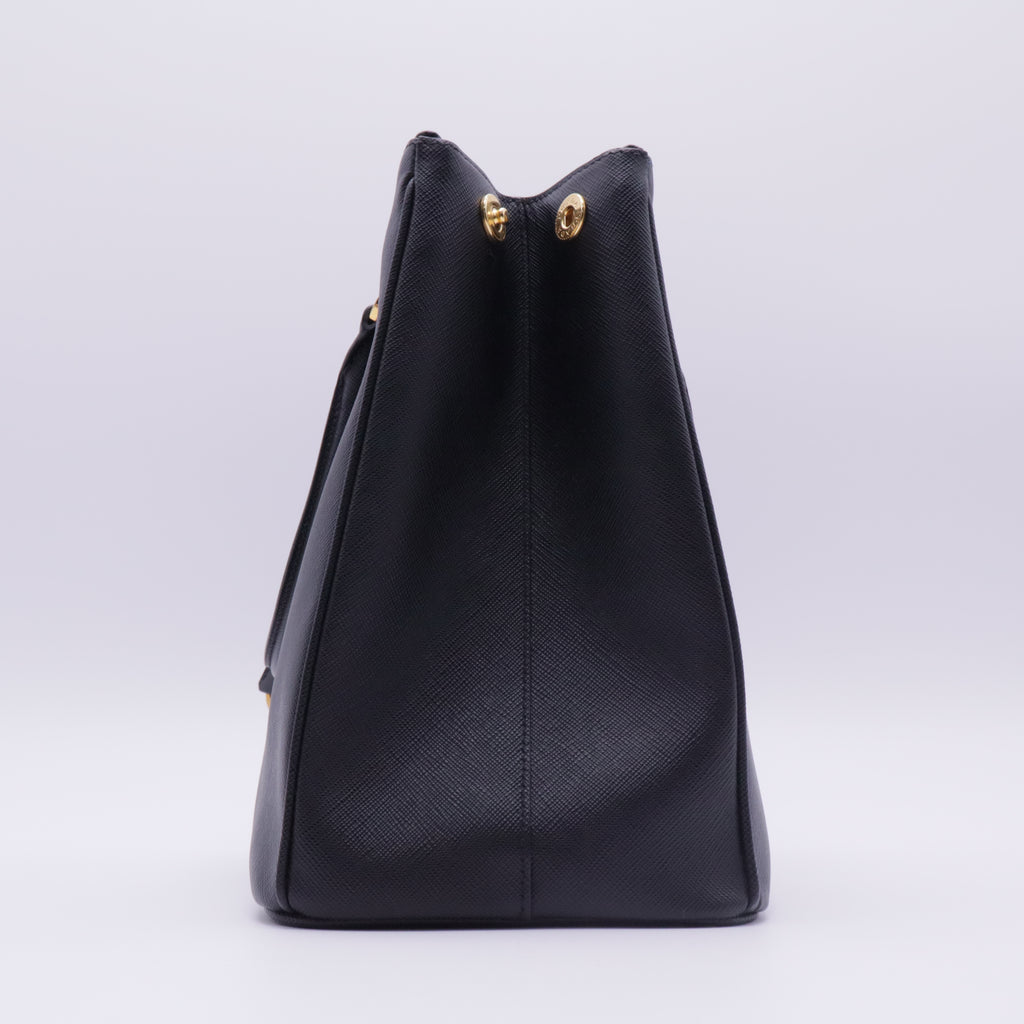 Double Zip Lux Tote Saffiano Leather Large twins