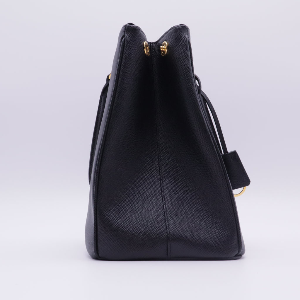 Double Zip Lux Tote Saffiano Leather Large twins