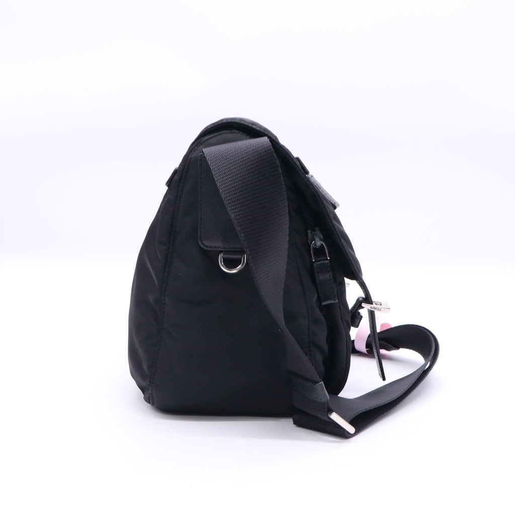 Tessuto Nylon Saffiano Double Buckle Messenger Shoulder Bag  Twins LDJ3309