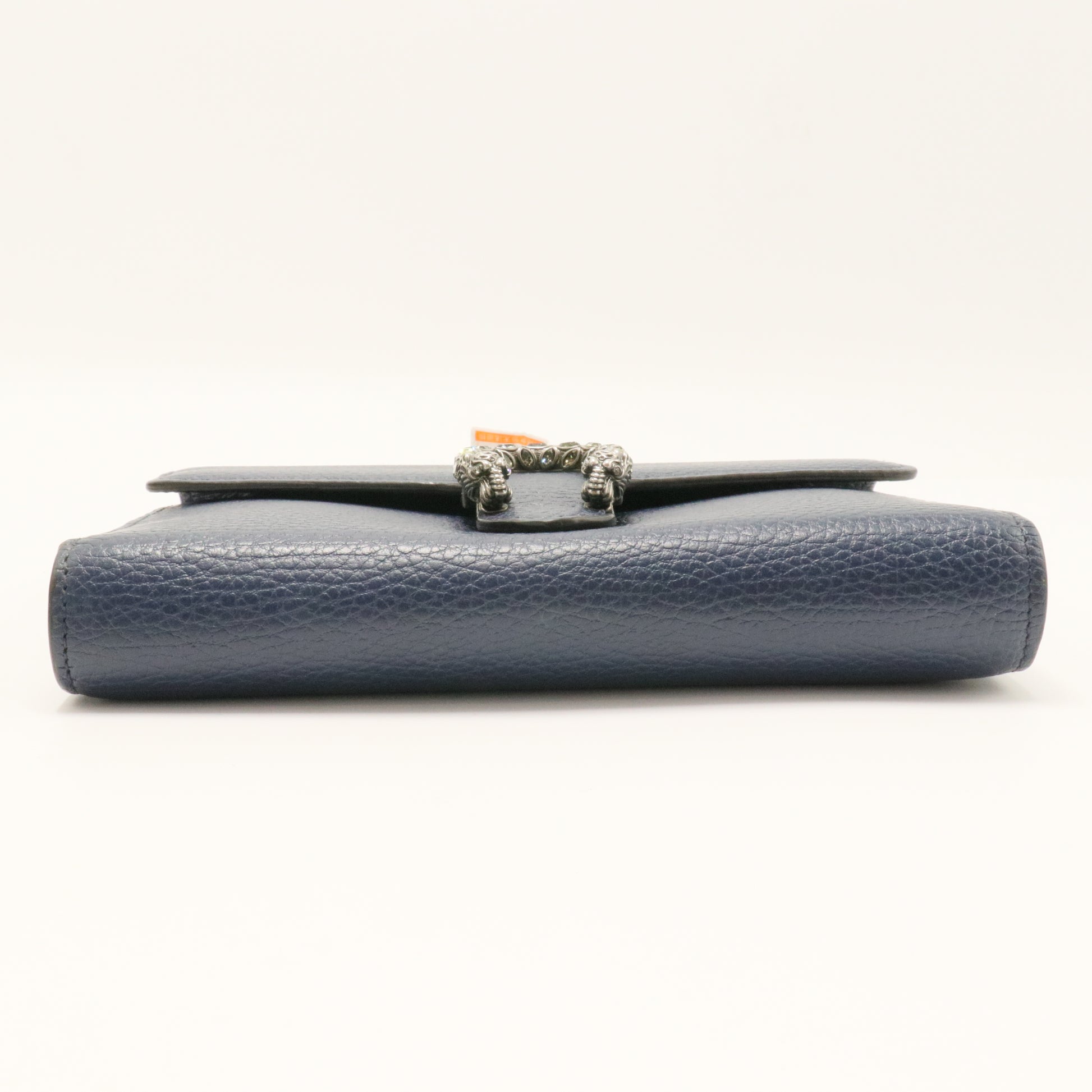 Dollar Calfskin Crystal Mini Dionysus Chain Wallet Blue Agata Black Diamond