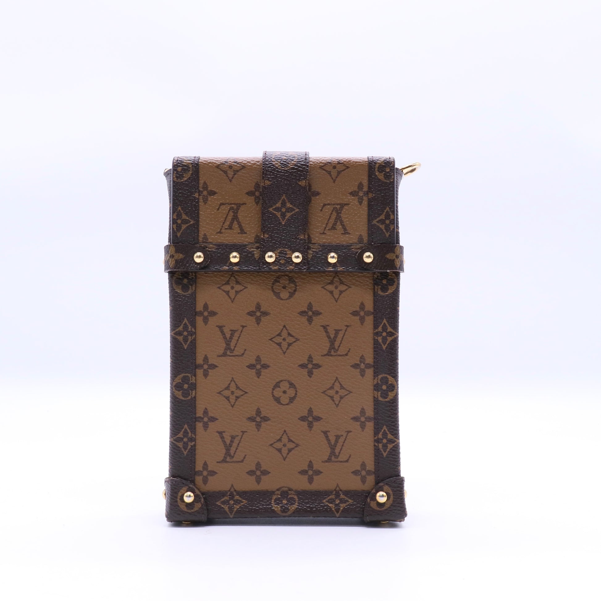 Louis Vuitton Monogram Reverse Canvas Vertical Trunk Pochette Bag Twins LDJ3290