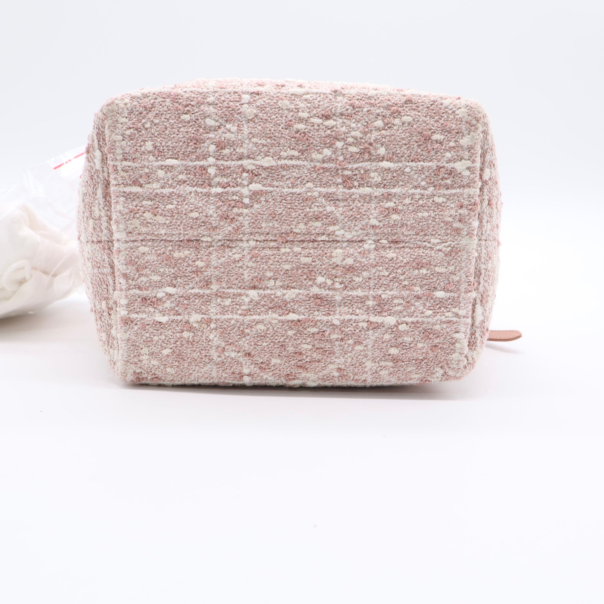 Small Toujours Vertical Tote Bag Celestial Pink Tweed Twins LDJ2515