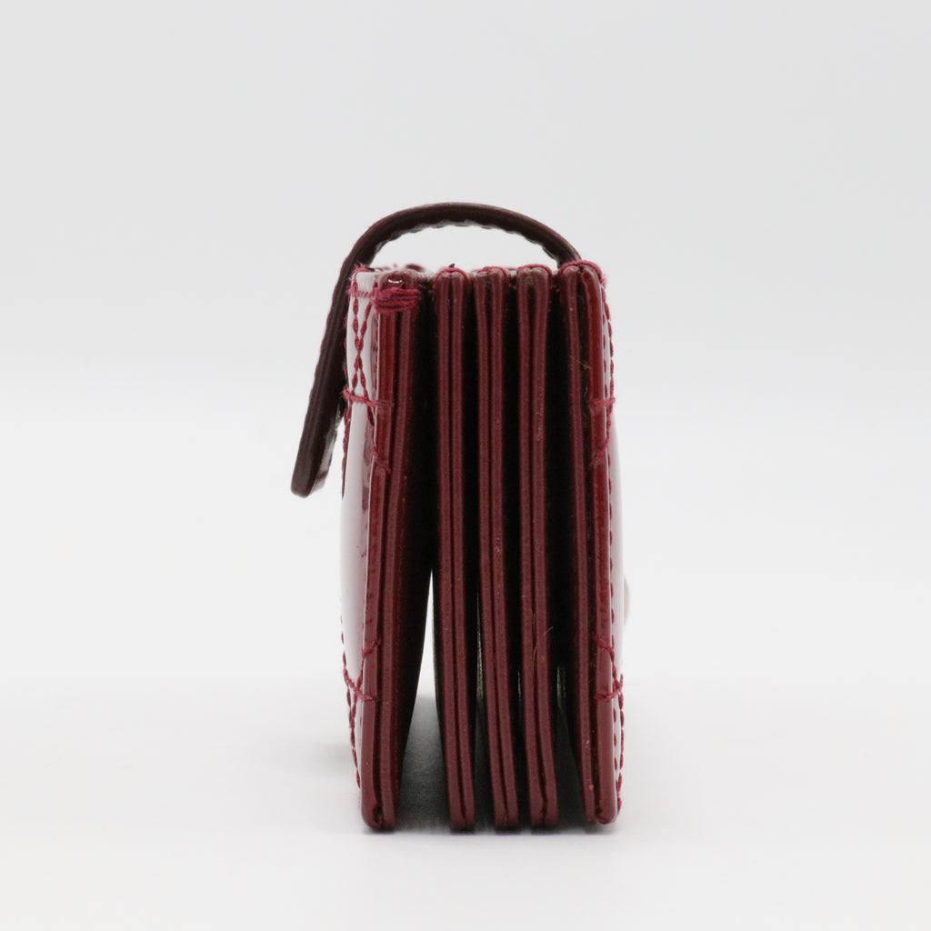 Lady Dior 5-Gusset Card Holder Cannage Stitch Patent