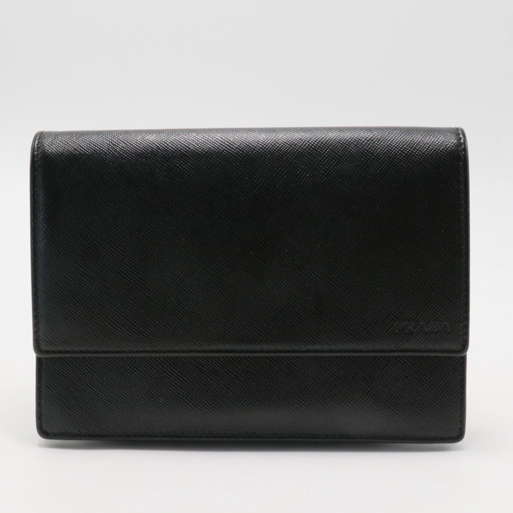 Prada Brown Saffiano Leather Flap Wallet