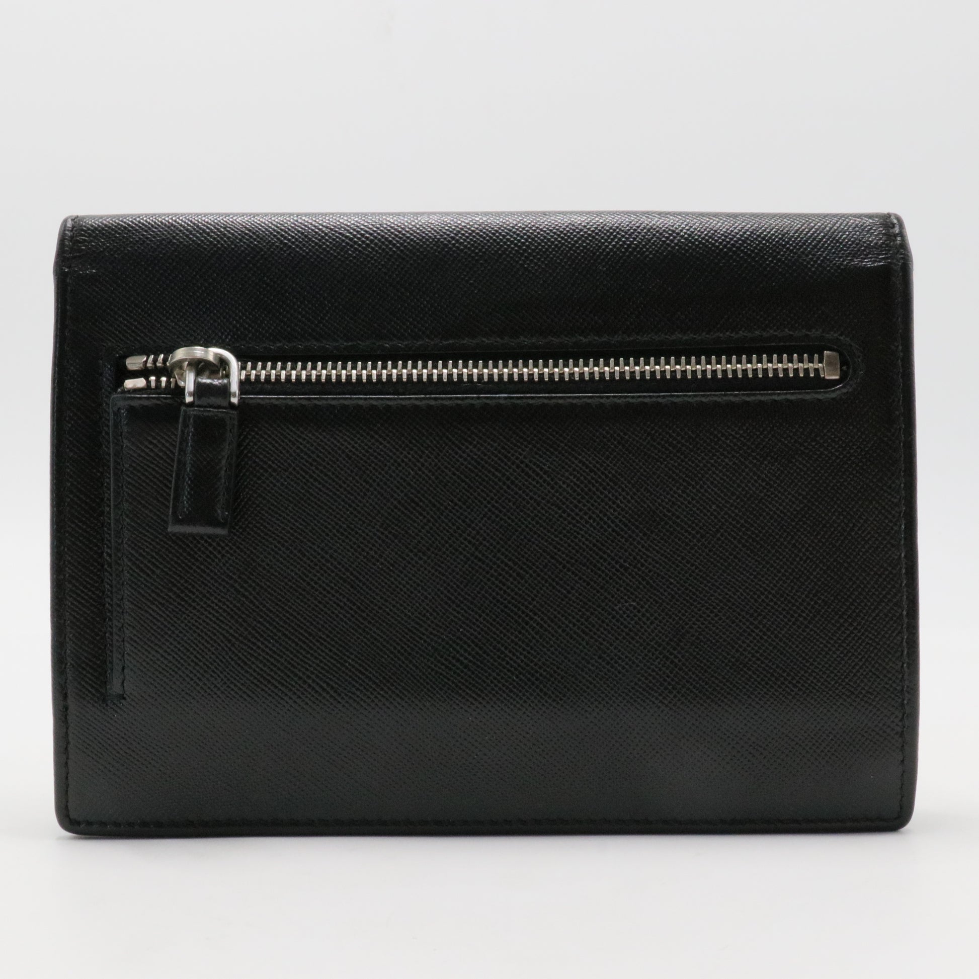 Prada Brown Saffiano Leather Flap Wallet