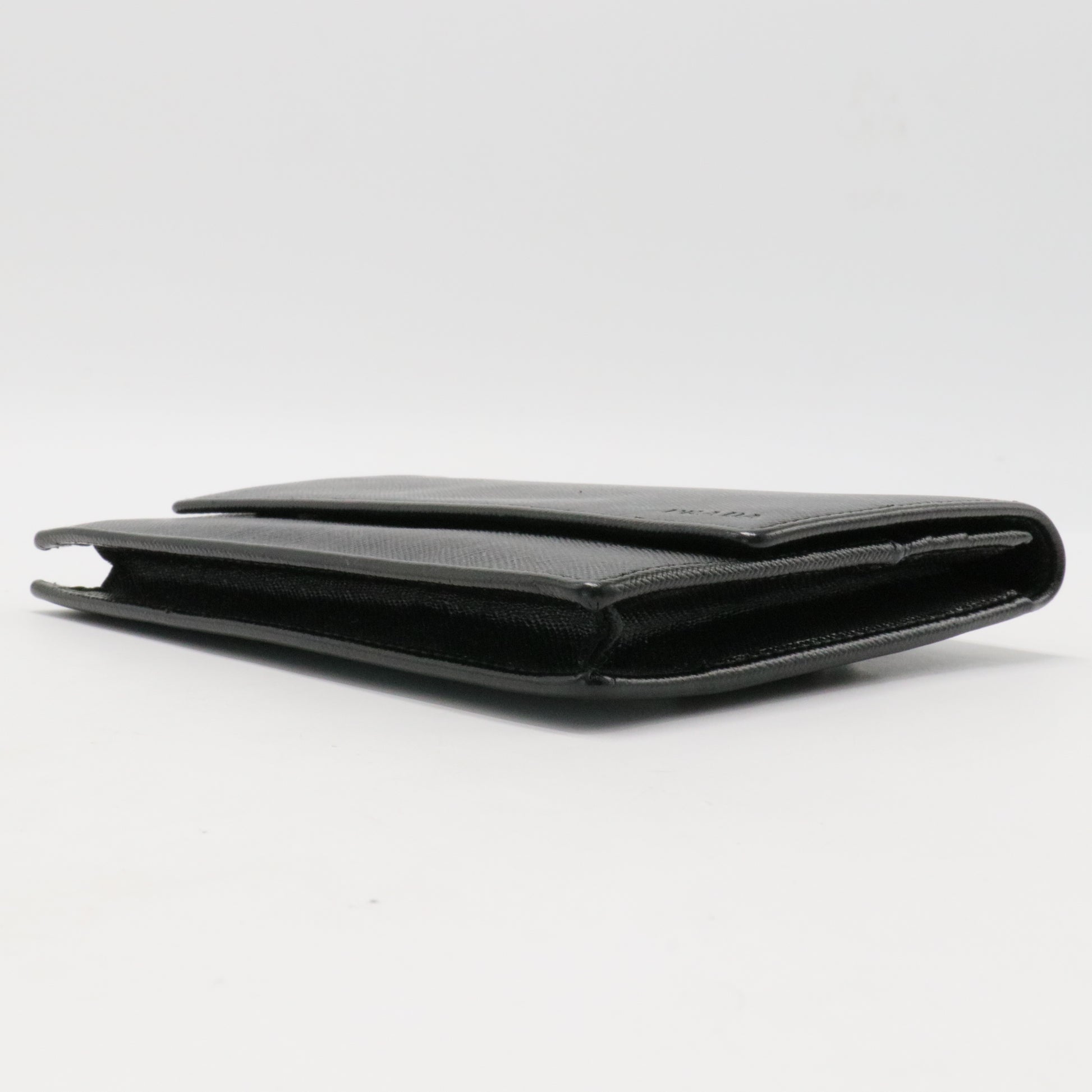Prada Brown Saffiano Leather Flap Wallet