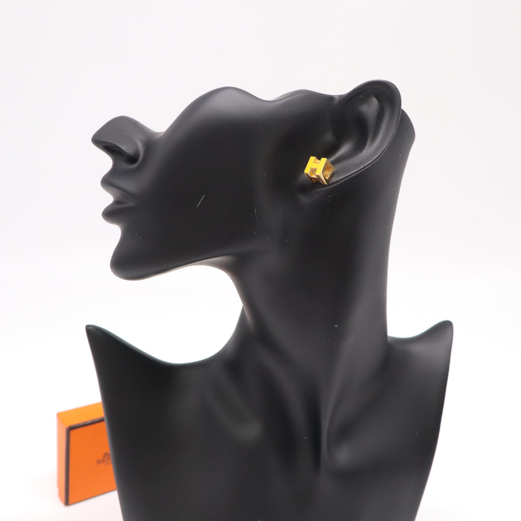 Hermès Cage d'H Cube Stud Earrings W22312