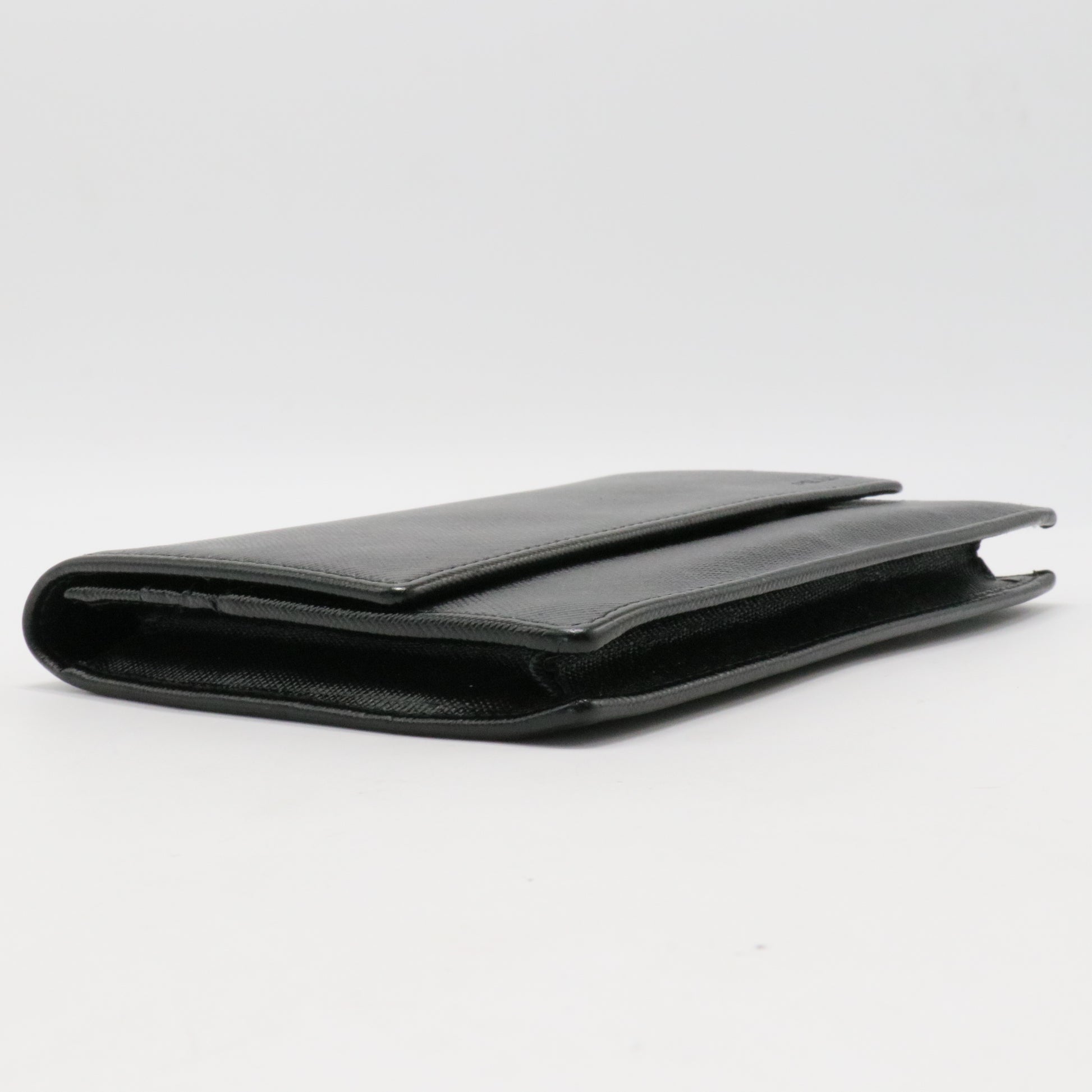 Prada Brown Saffiano Leather Flap Wallet