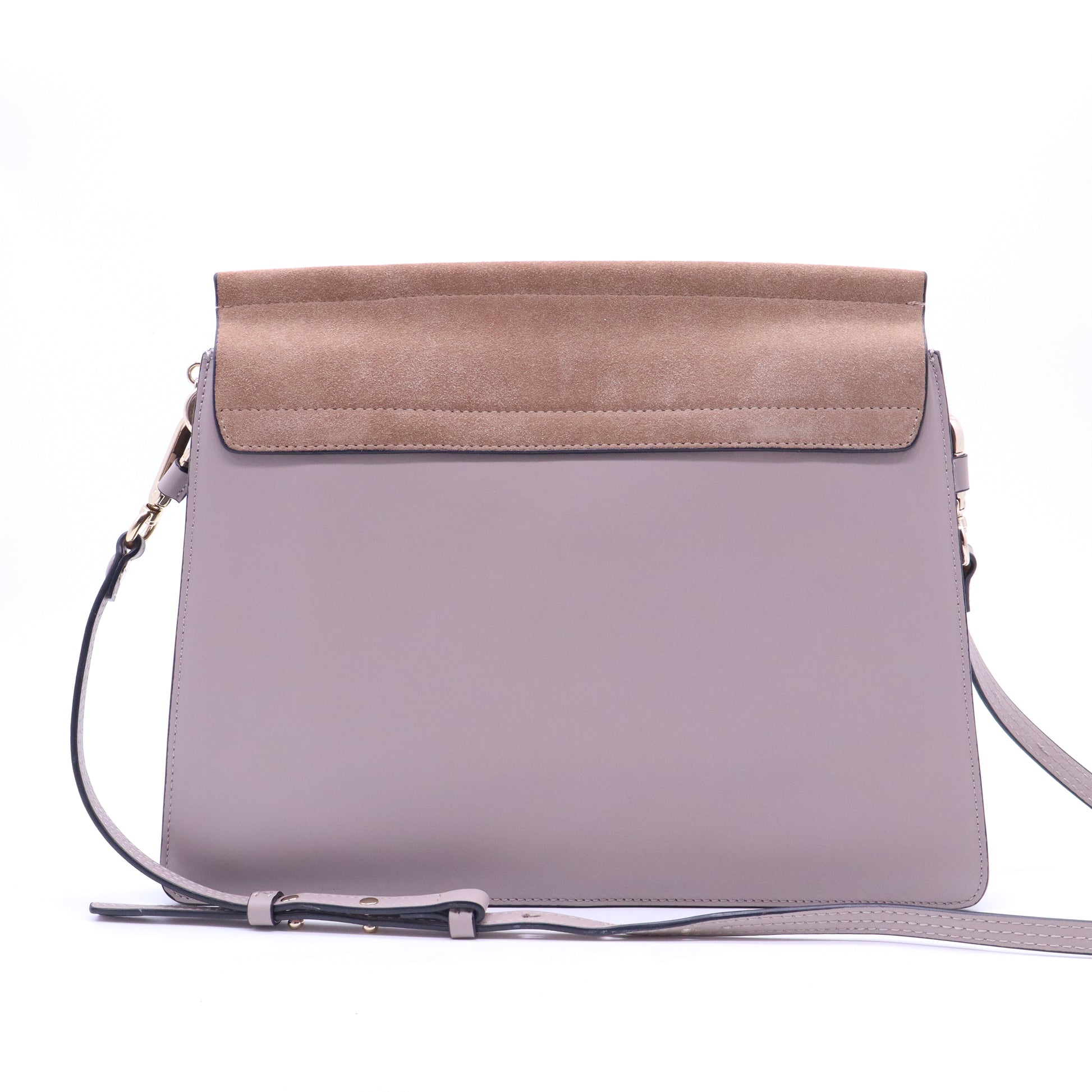 Calfskin Suede Medium Faye Shoulder Bag Motty Grey B21735
