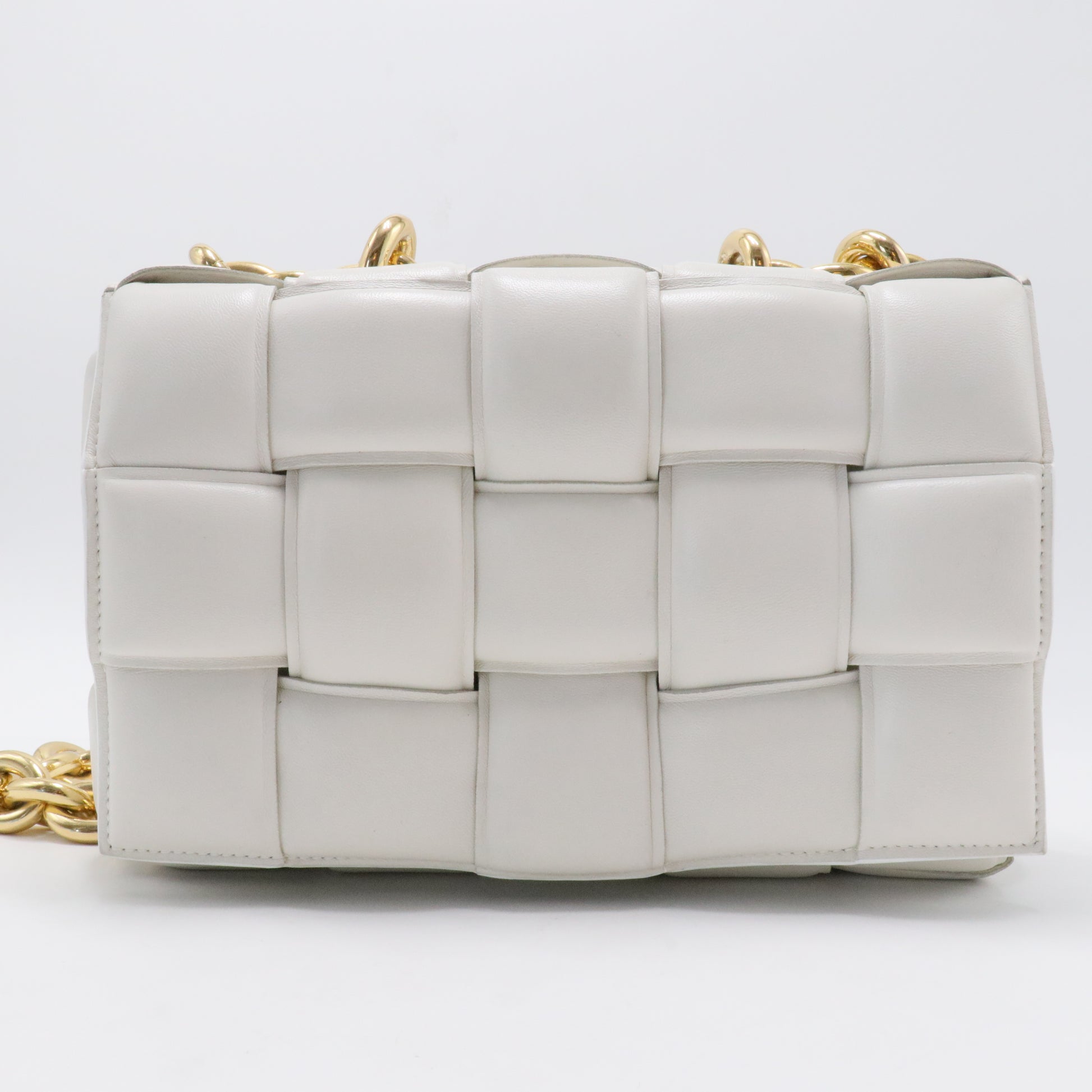 Cassette Chain Crossbody Bag Padded Maxi Intrecciato Leather