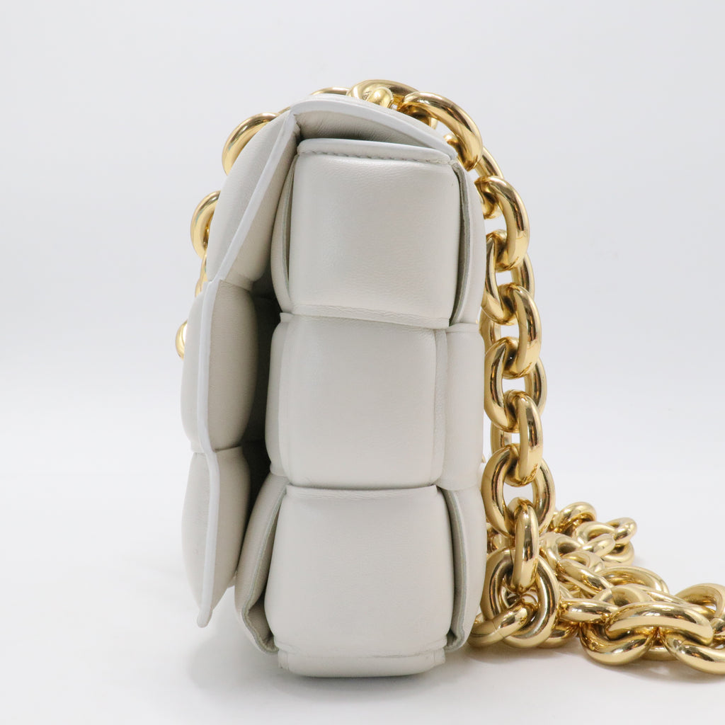 Cassette Chain Crossbody Bag Padded Maxi Intrecciato Leather