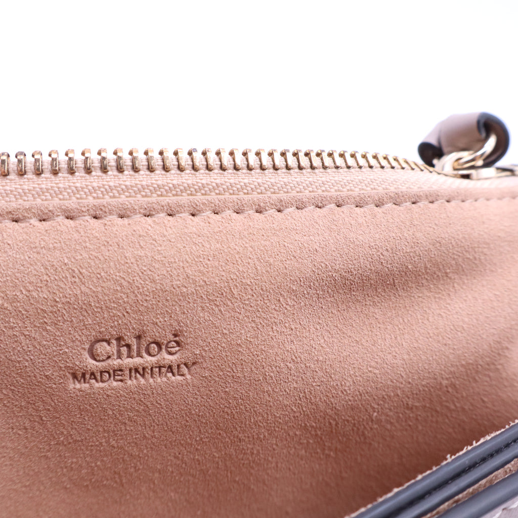 Calfskin Suede Medium Faye Shoulder Bag Motty Grey B21735