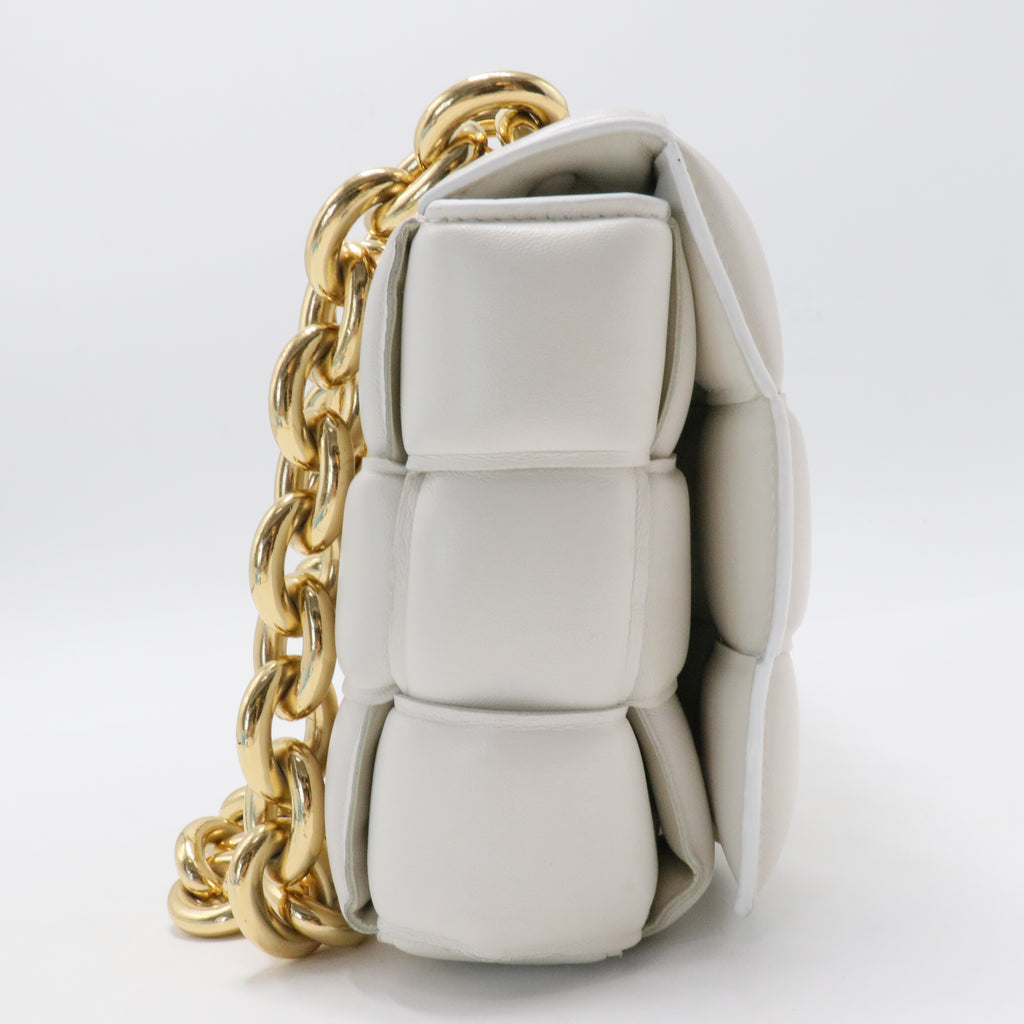 Cassette Chain Crossbody Bag Padded Maxi Intrecciato Leather