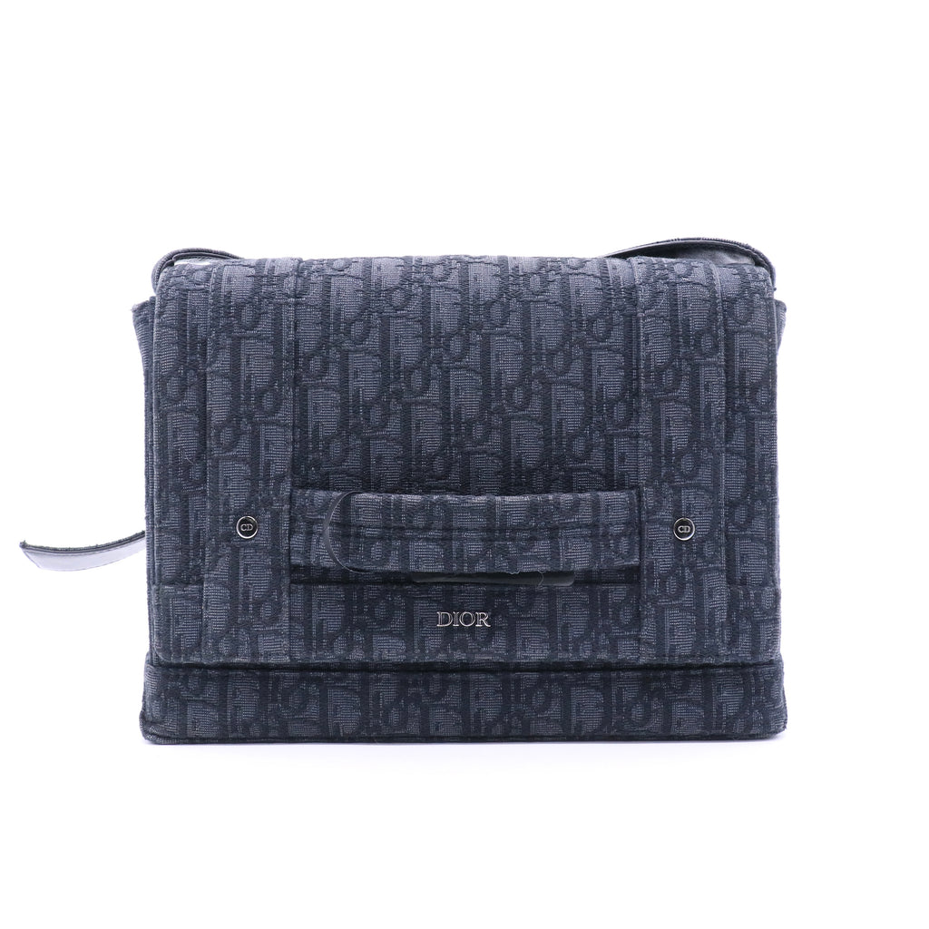 HOMME Oblique Canvas Flap Messenger Black（2021 Dior Men collection） Twins LDJ3303