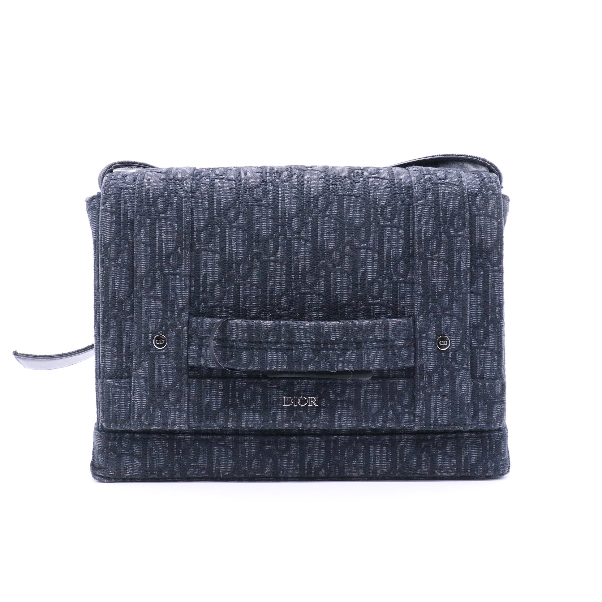 HOMME Oblique Canvas Flap Messenger Black（2021 Dior Men collection） Twins LDJ3303