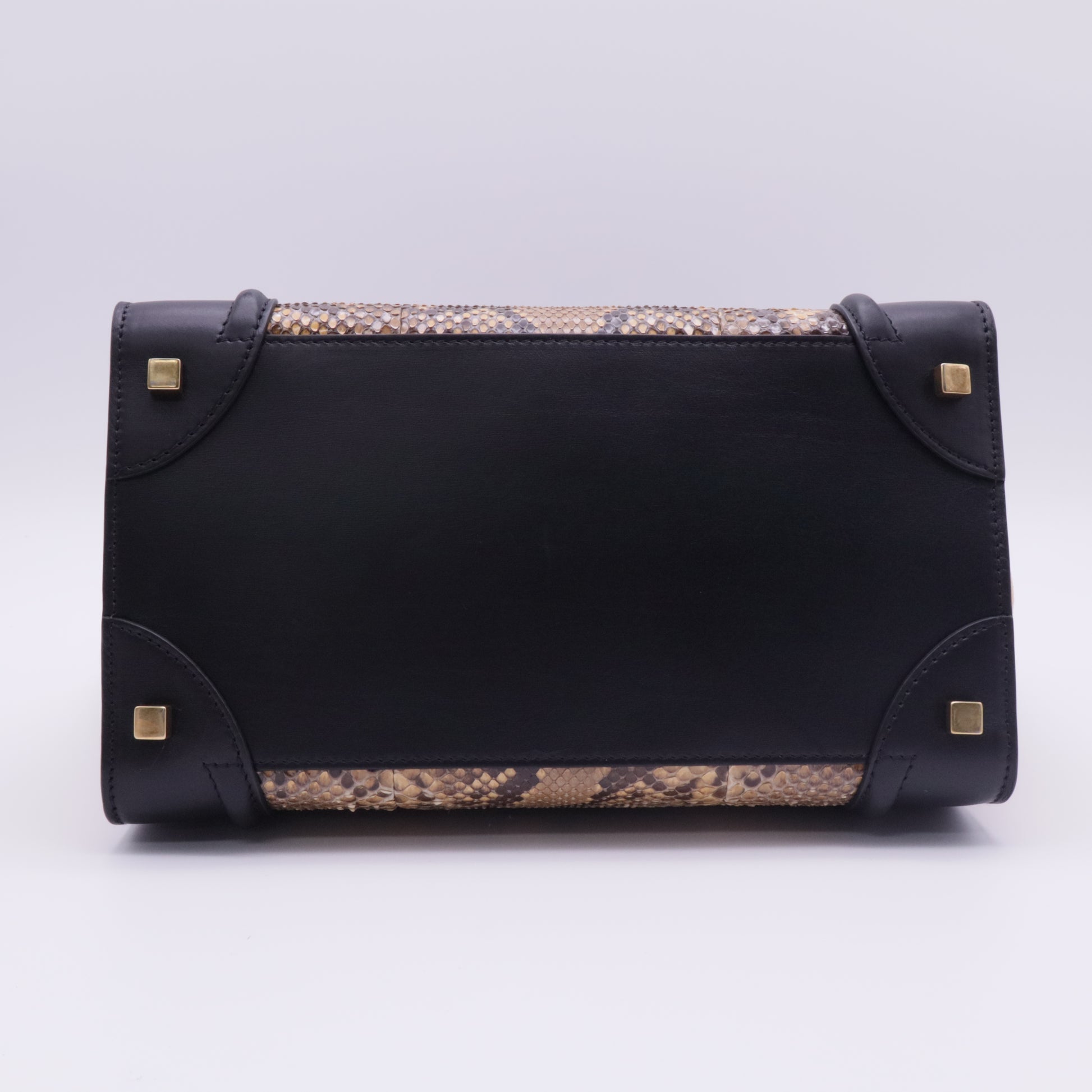 Luggage Bag Python and Leather Mini Tote Twins