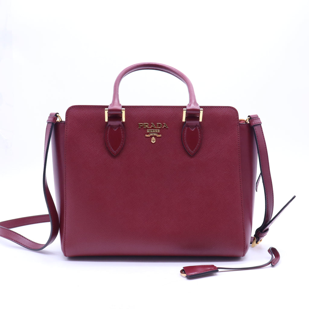 Saffiano Lux Leather Soft Calf-Trimmed Saffiano Cuir Handle Bag B21194