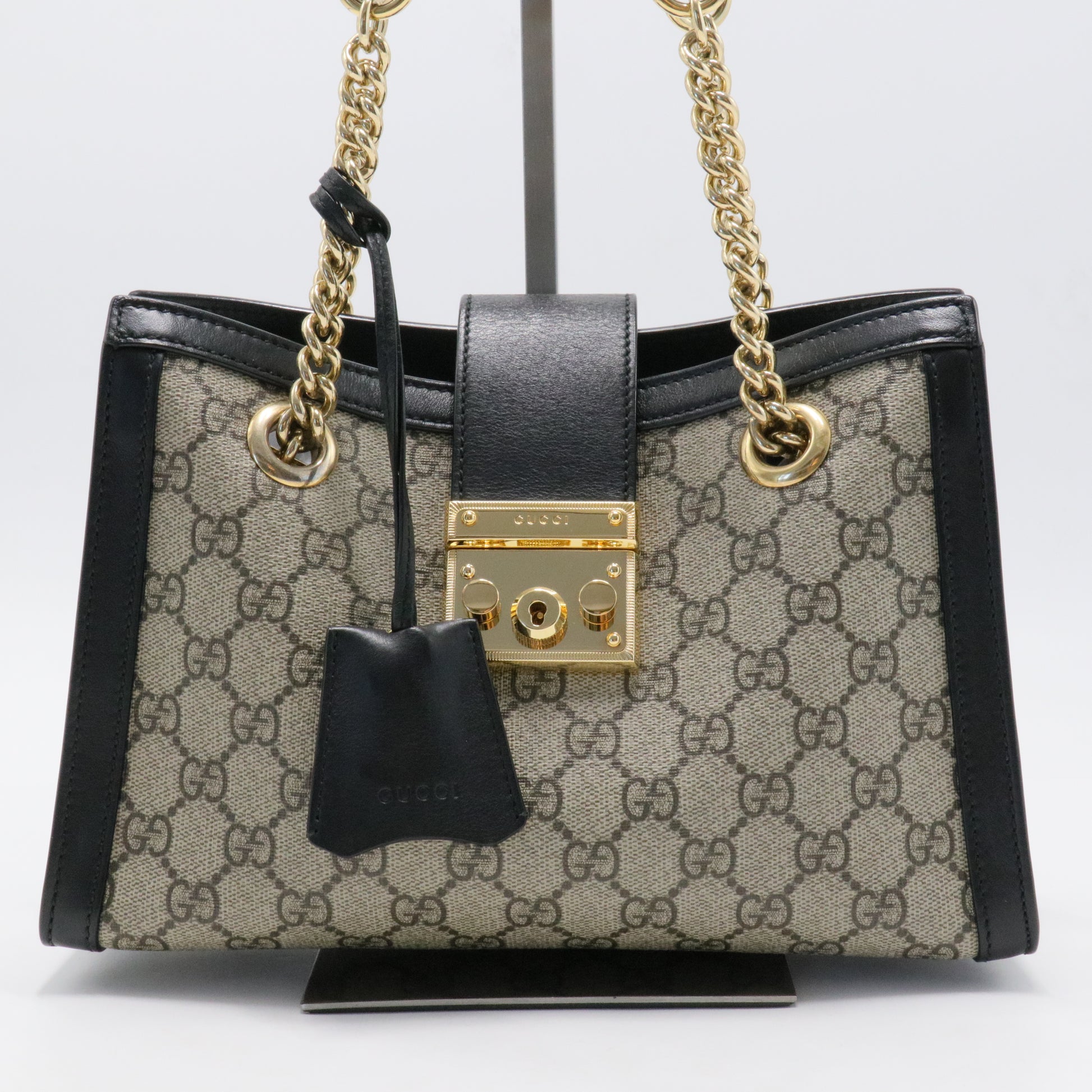 Padlock Chain Tote GG Coated Canvas Small