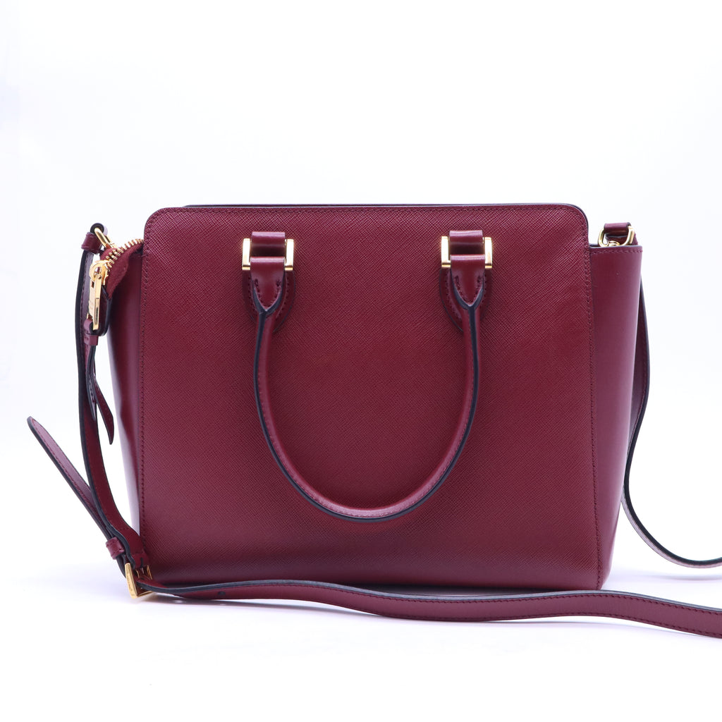 Saffiano Lux Leather Soft Calf-Trimmed Saffiano Cuir Handle Bag B21194