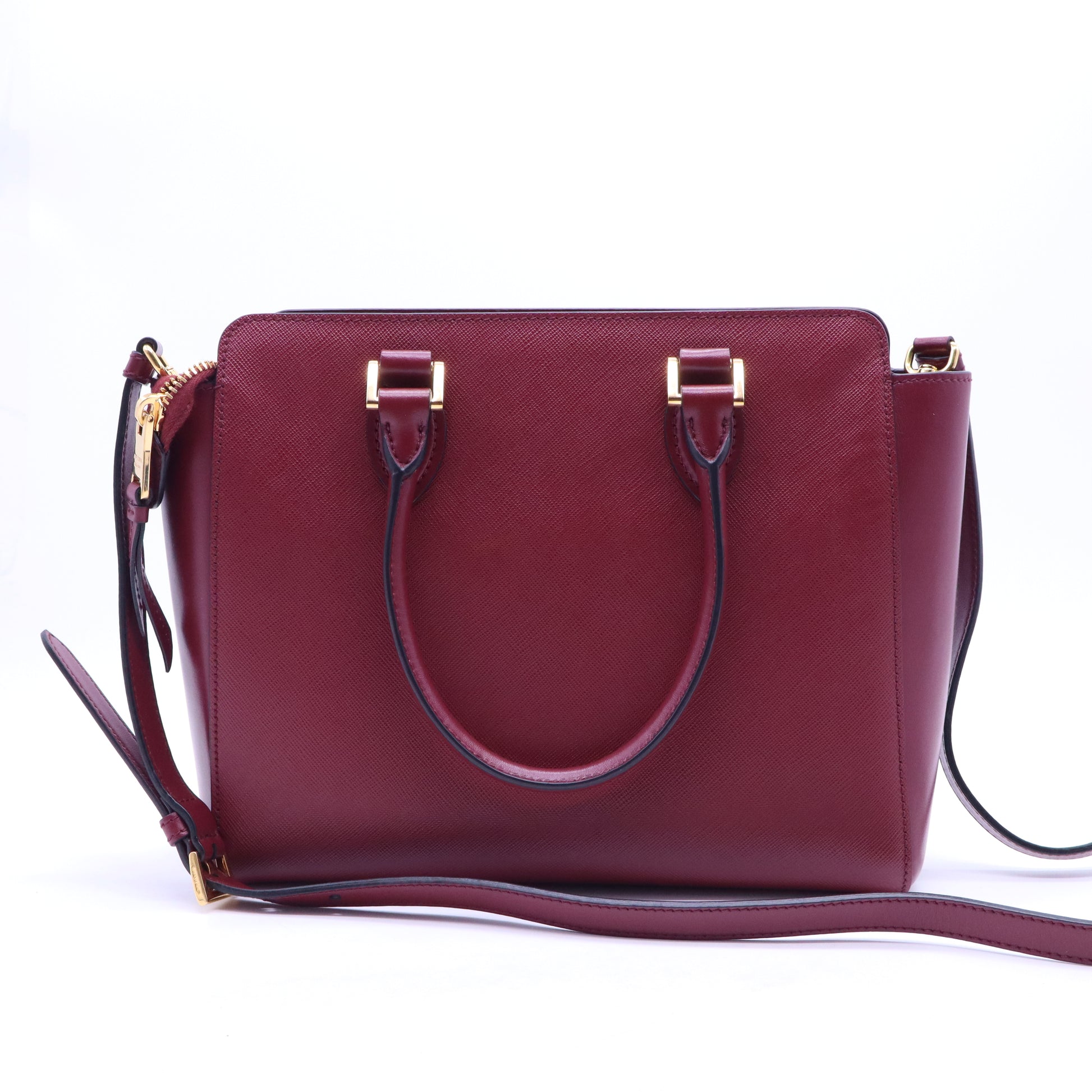 Saffiano Lux Leather Soft Calf-Trimmed Saffiano Cuir Handle Bag B21194
