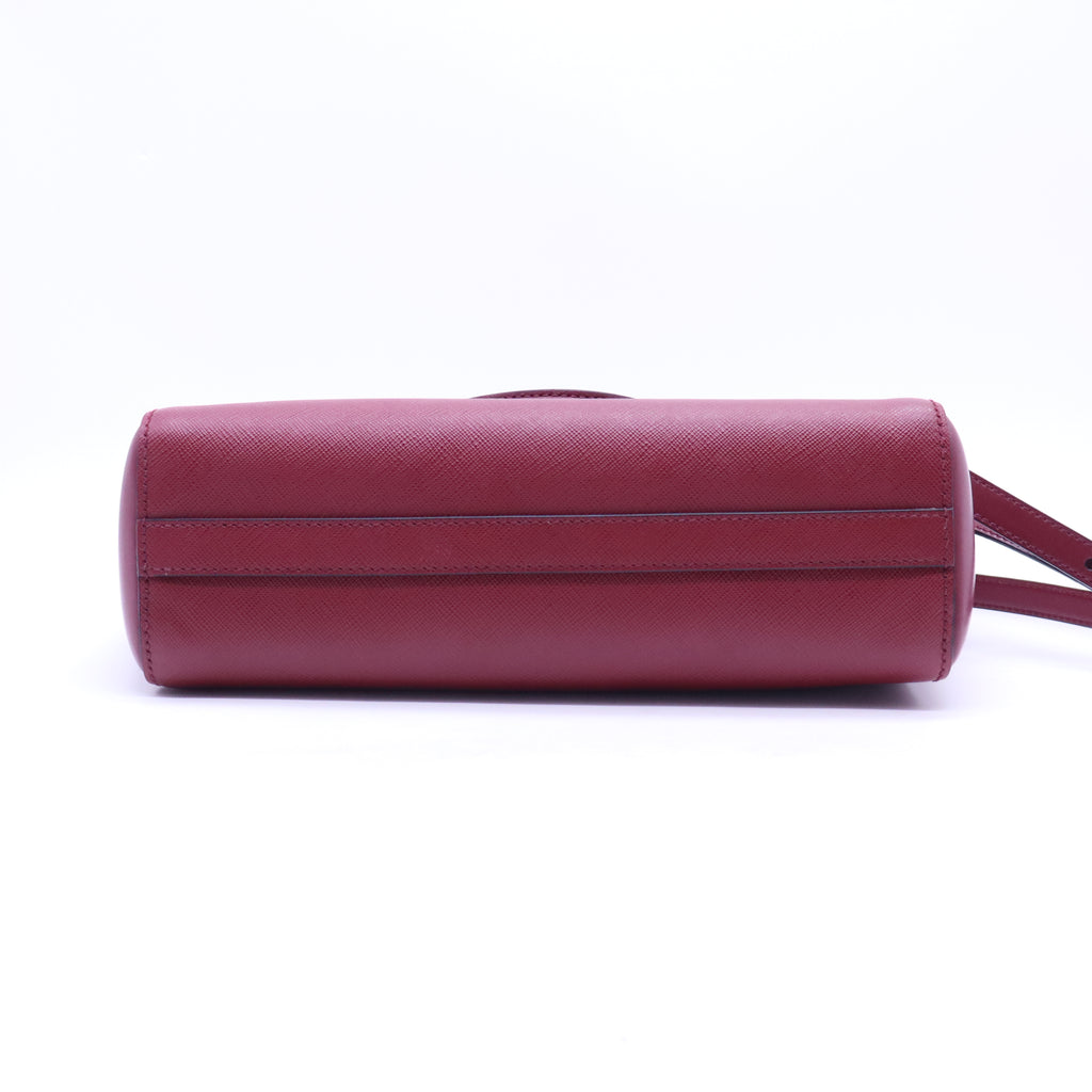 Saffiano Lux Leather Soft Calf-Trimmed Saffiano Cuir Handle Bag B21194