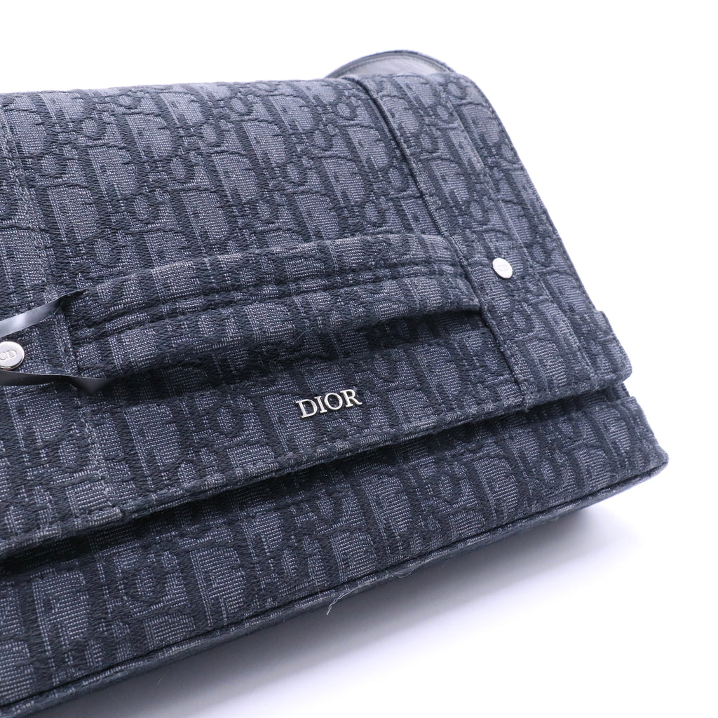 HOMME Oblique Canvas Flap Messenger Black（2021 Dior Men collection） Twins LDJ3303
