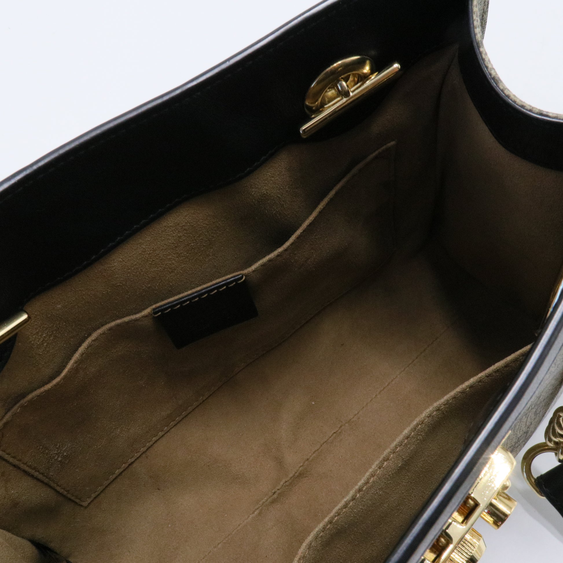 Padlock Chain Tote GG Coated Canvas Small