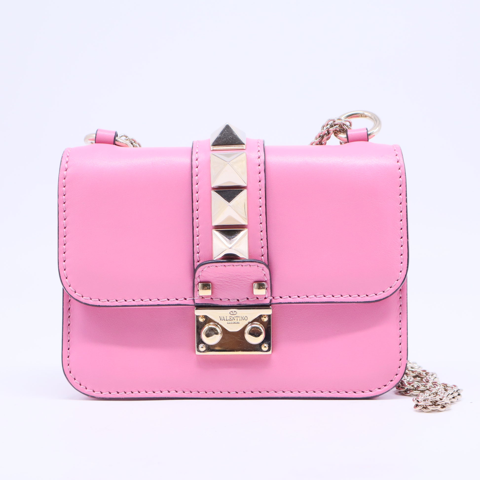 Glam Lock Shoulder Bag Leather Mini  B20628
