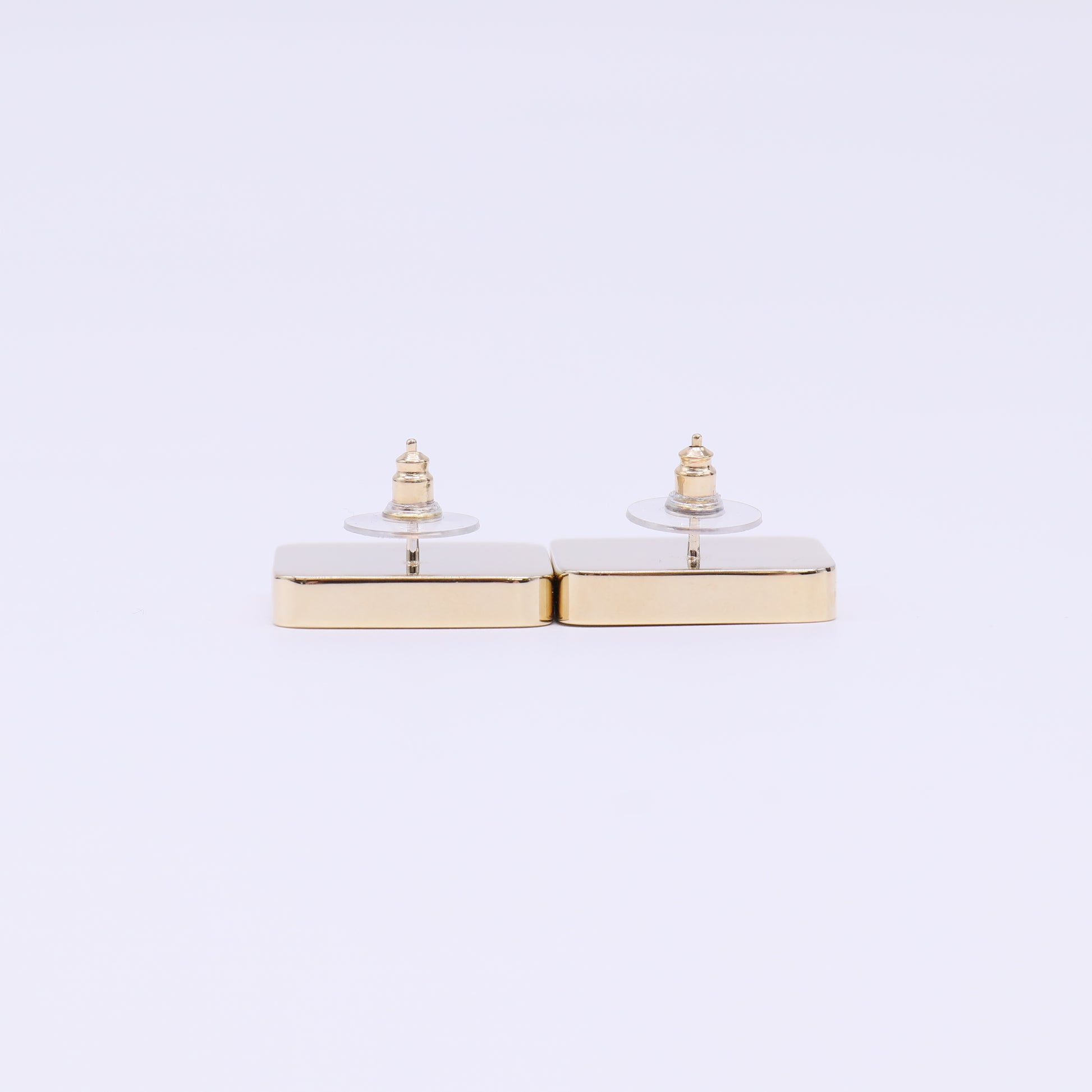 Chanel Enamel CC Square Stud Earrings W22162
