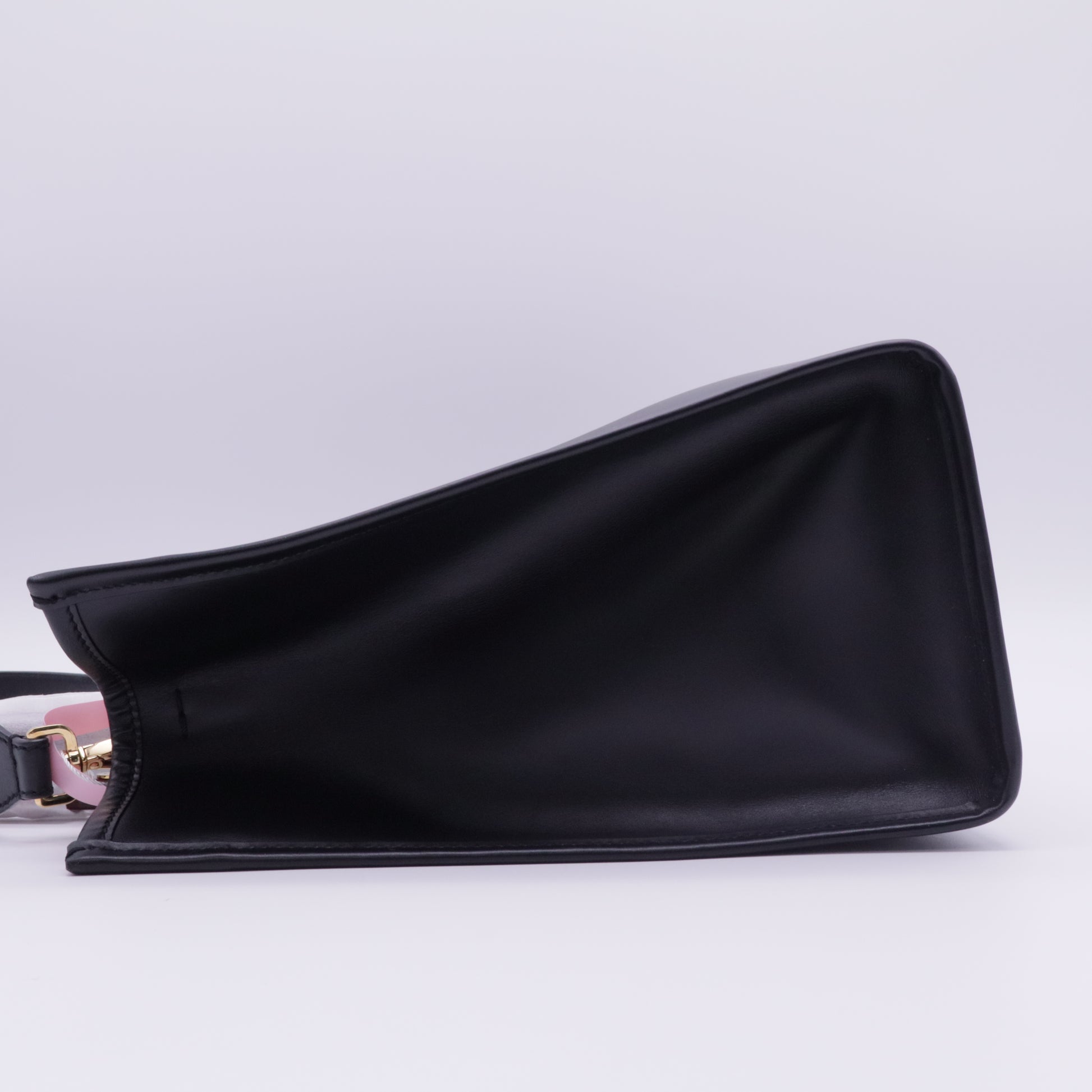Sunshine Large Leather Handbag in Black Brown twins