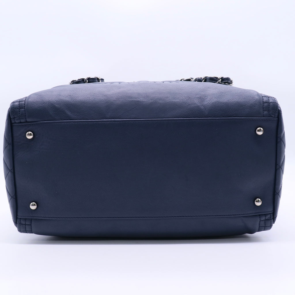 Chanel Lambskin Coco Open Tote Blue Bag Twins LDJ3218