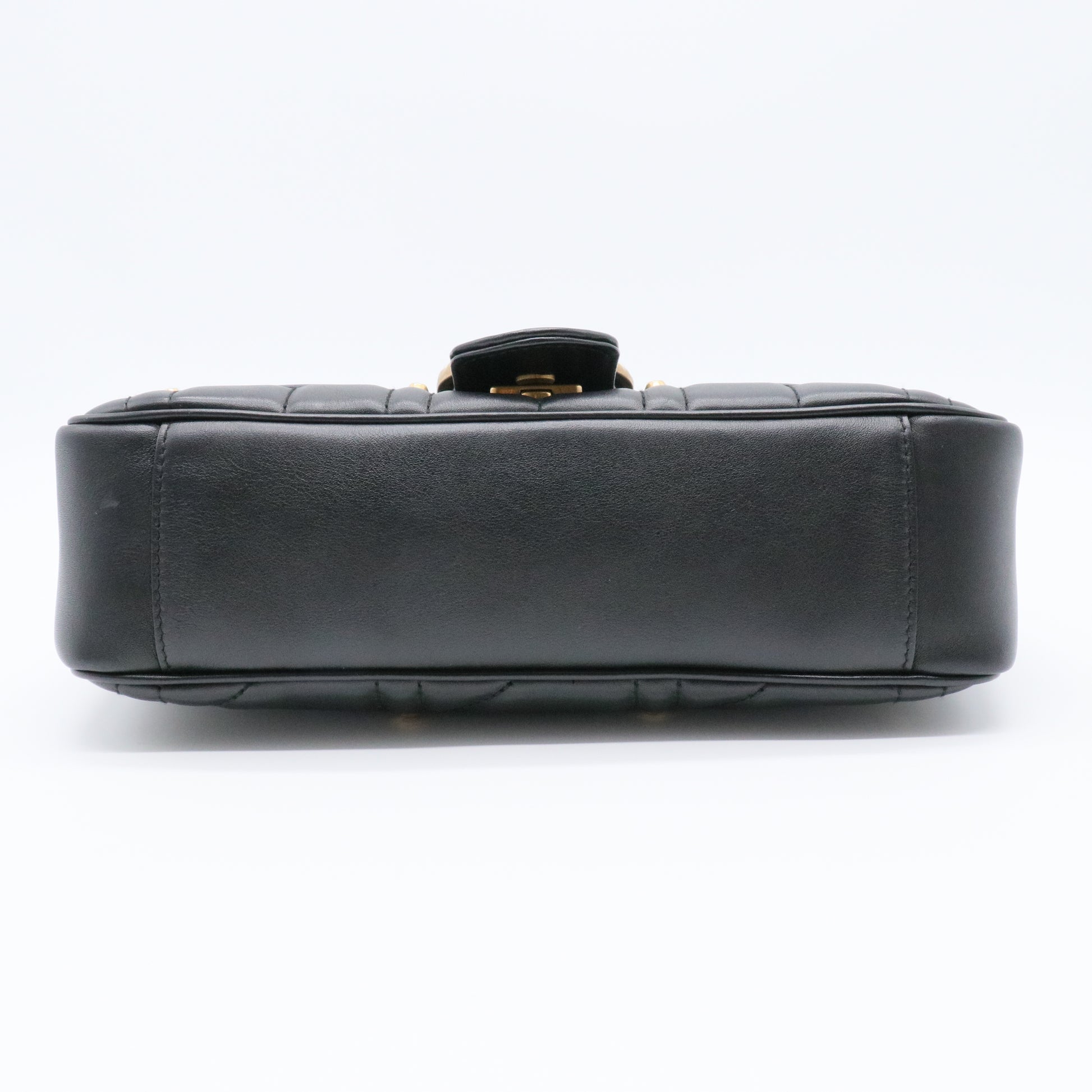 Pearly GG Marmont Flap Bag Embellished Matelasse Leather Small