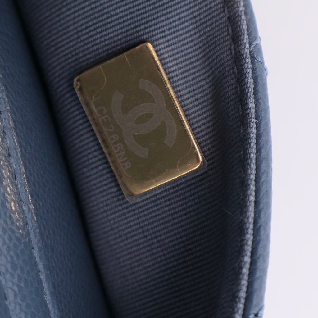 Chanel Mini Duma Backpack Blue Caviar Light Gold Hardware Twins LDJ2508