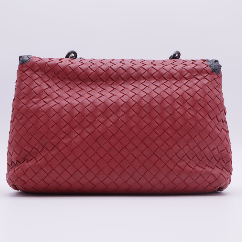 Red Black intrecciato Chain Shoulder Bag twins