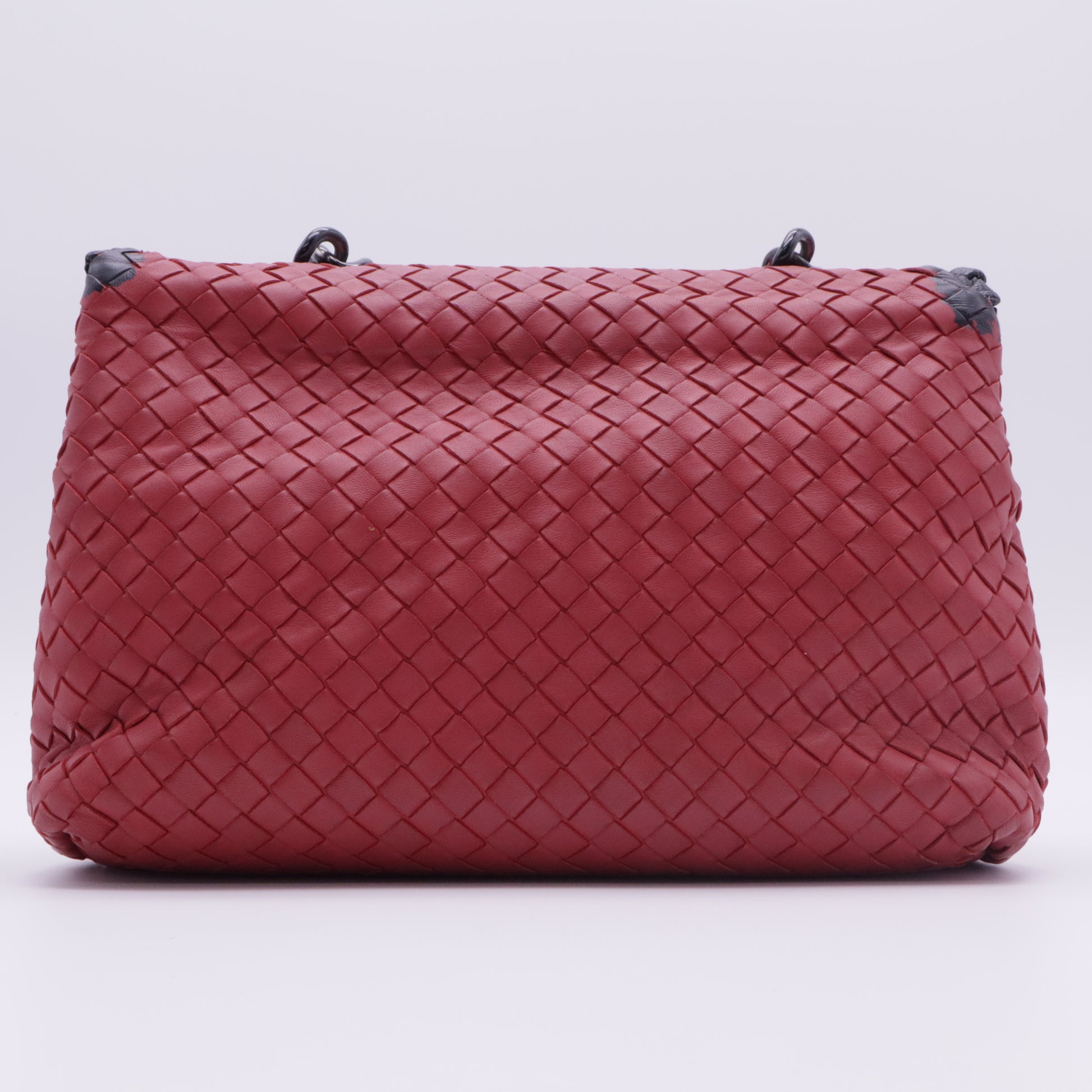 Red Black intrecciato Chain Shoulder Bag twins